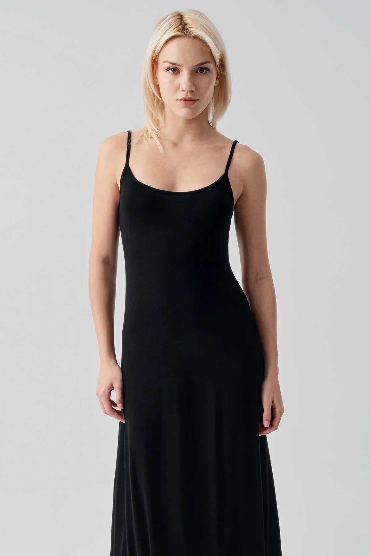 Sleeveless Long Basic Comfortable Daily Lycra Flexible Viscose Soft Dress 19111