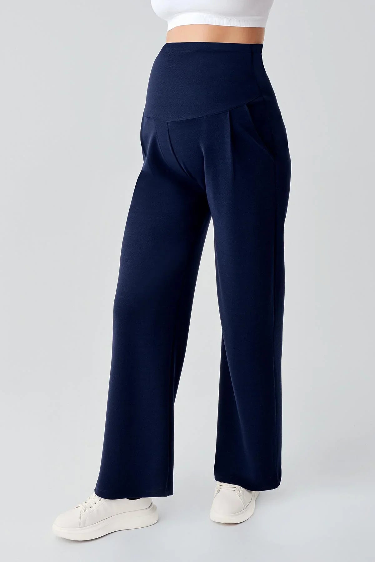 Adjustable High Waist Flexible Maternity Palazzo Trousers PLZ01