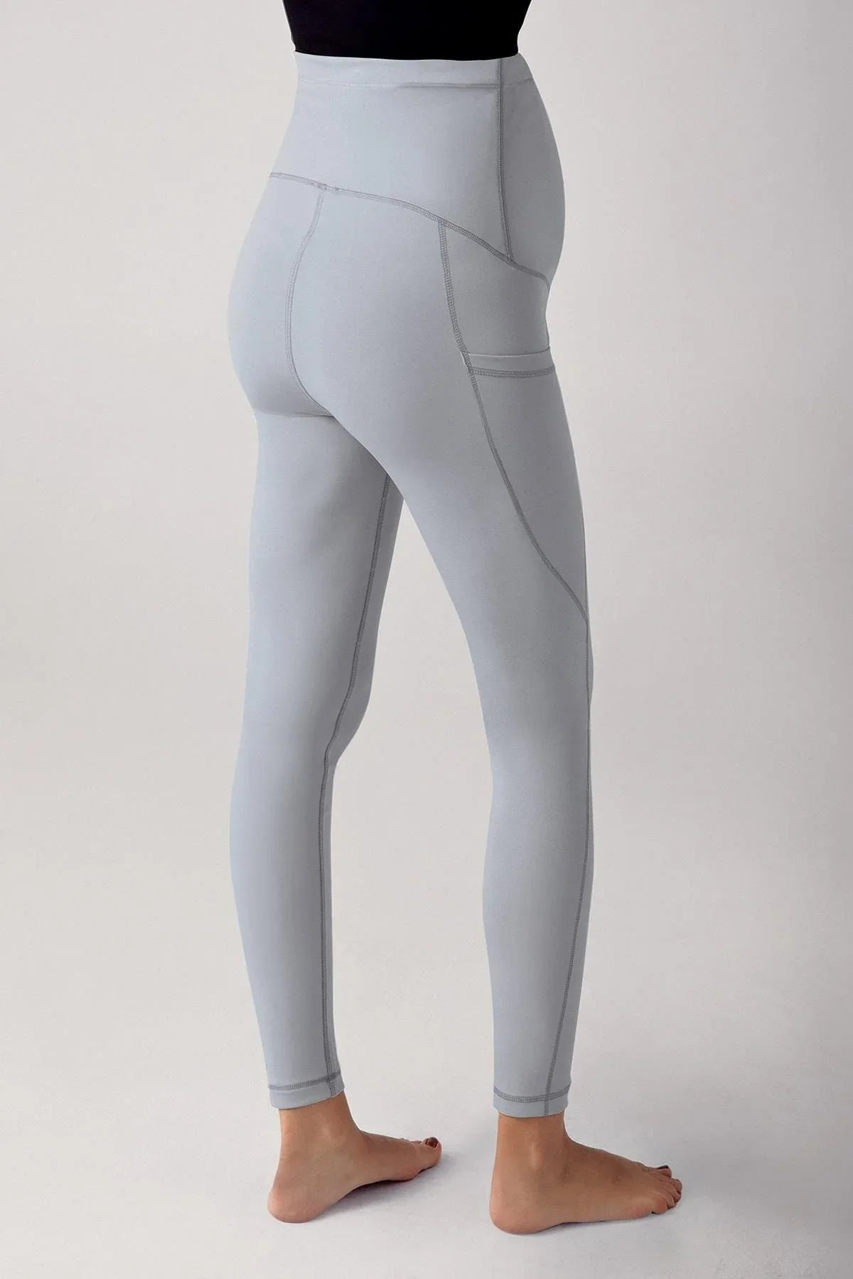 Adjustable High Waist Flexible Gathering Double Pocket Sports Maternity Tights T06