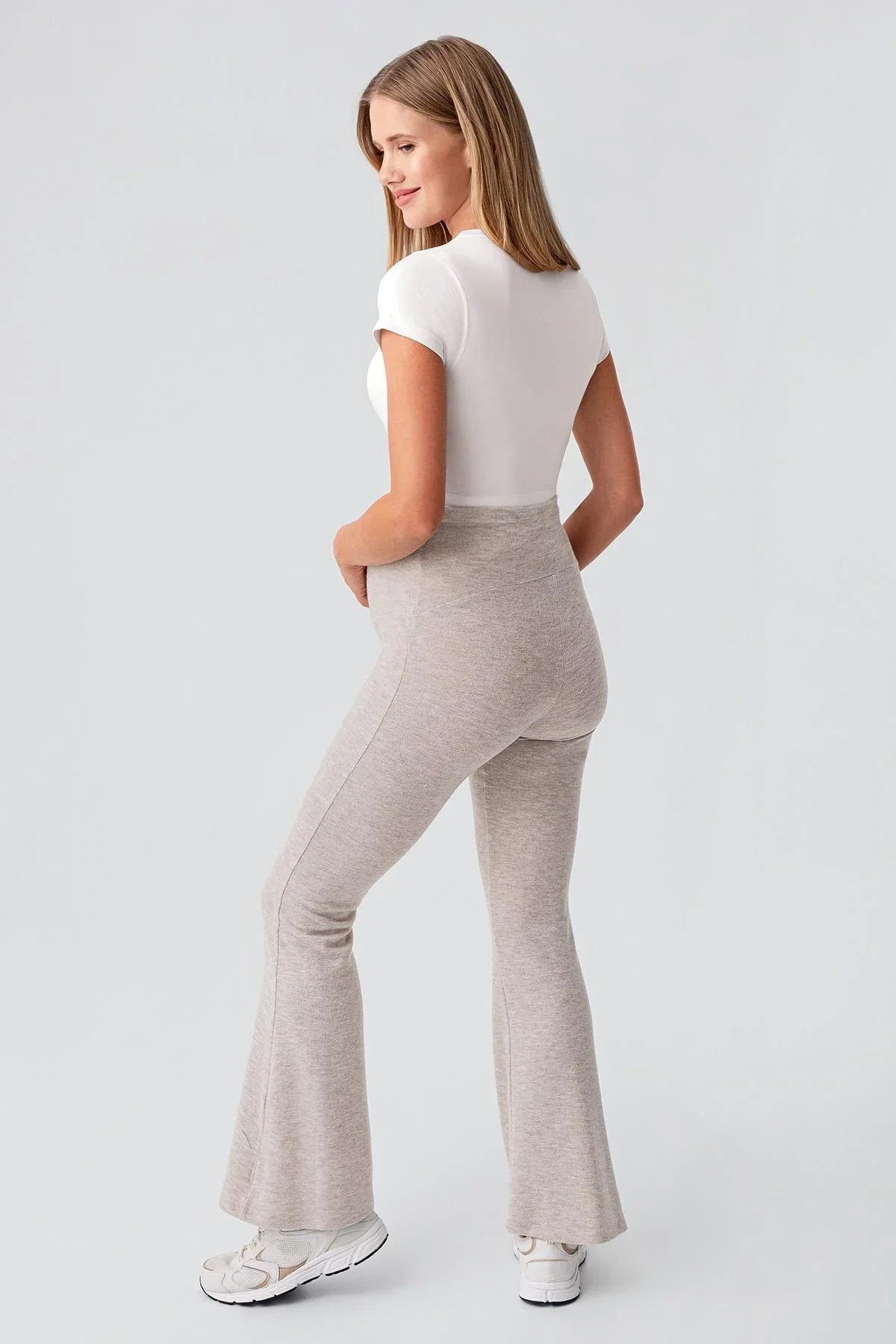 Ayarlanabilir Yüksek Bel Esnek Yumuşak Dokulu Viskoz Karışımlı Hamile Pantolonu HP02 - Artış Collection