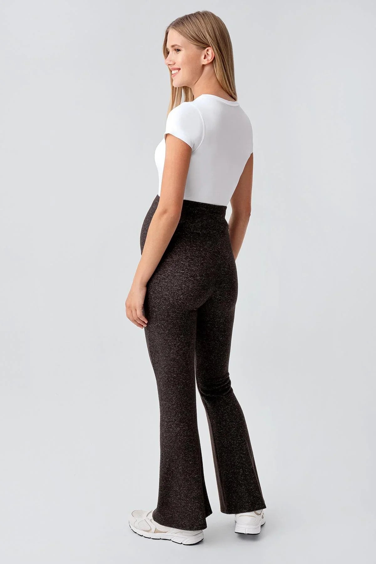 Ayarlanabilir Yüksek Bel Esnek Yumuşak Dokulu Viskoz Karışımlı Hamile Pantolonu HP02 - Artış Collection