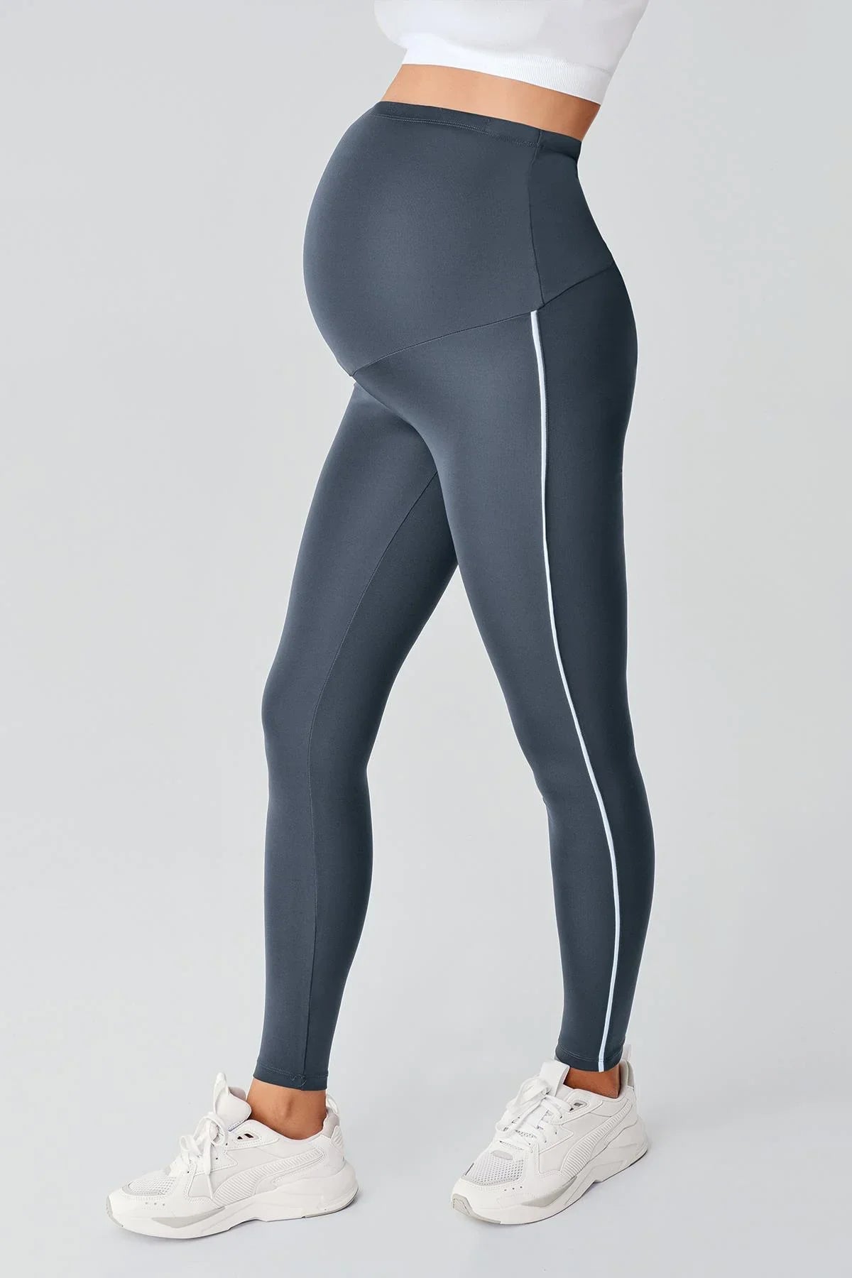 Biyeli Yüksek Bel Esnek Toparlayıcı Hamile Tayt T24 - Artış Collection