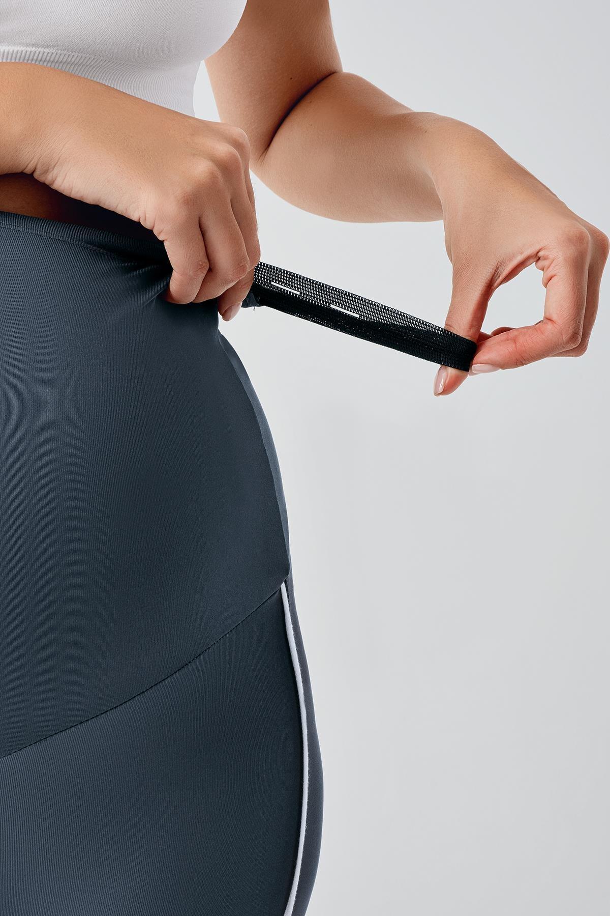 Biyeli Yüksek Bel Esnek Toparlayıcı Hamile Tayt T24 - Artış Collection