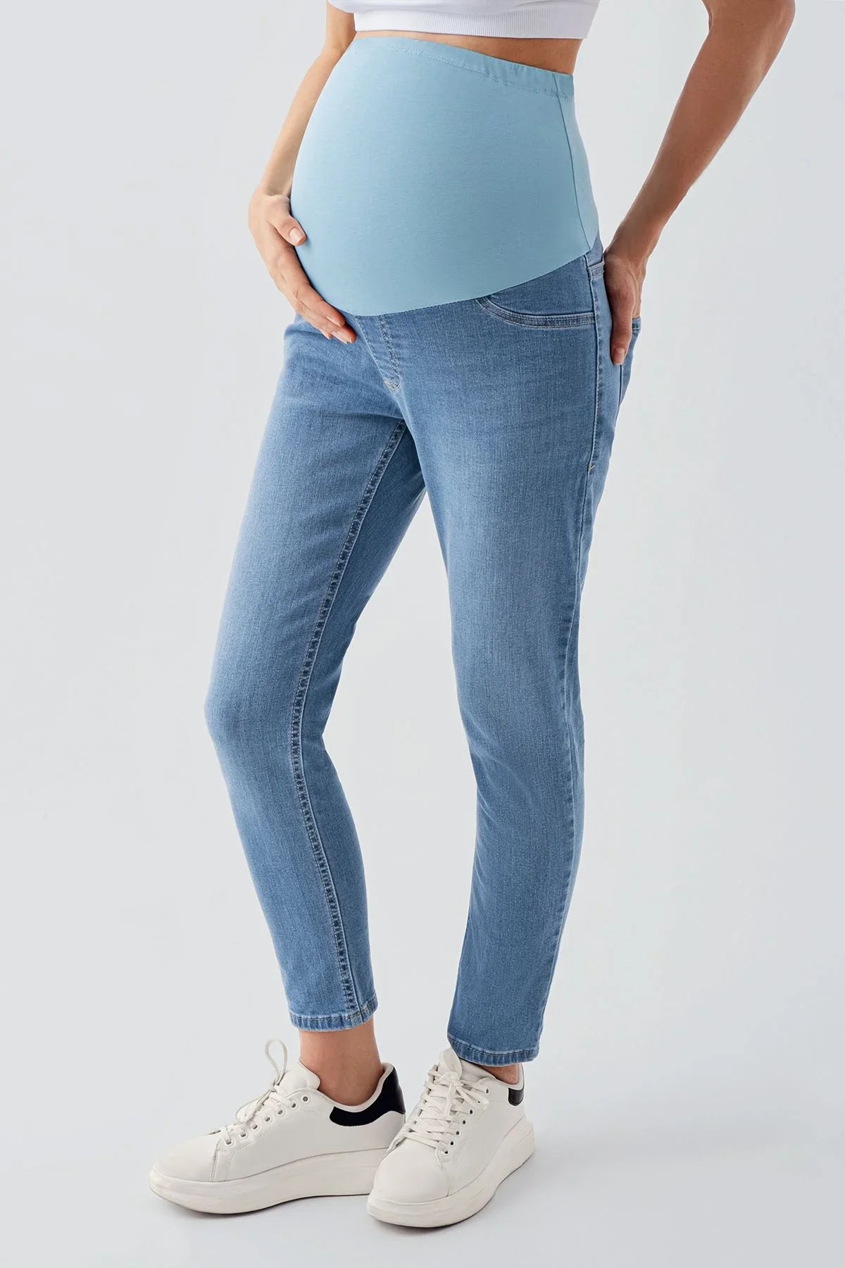 Boyfriend Esnek Likralı Beli Ayarlanabilir Hamile Jean Pantolon J01