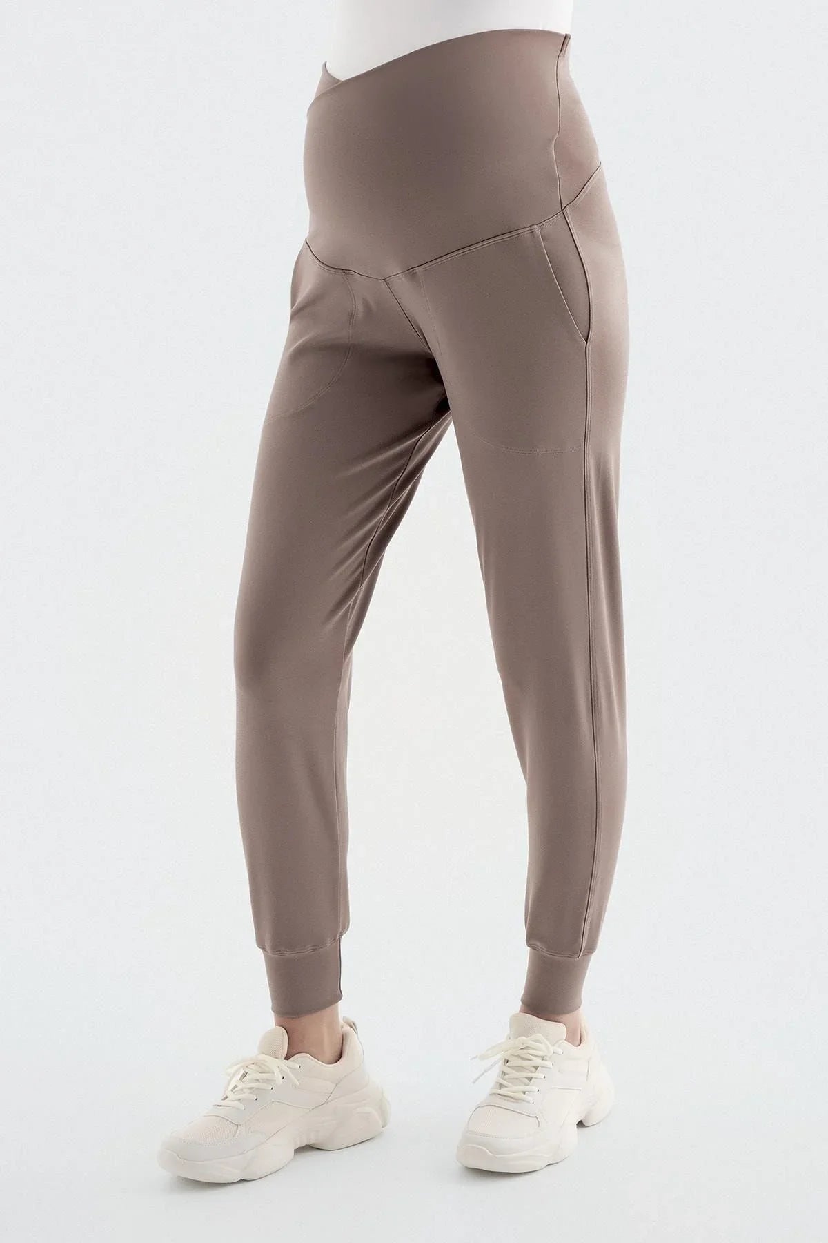 Çapraz Kemer Yüksek Bel Cepli Hamile Jogger Eşofman Altı E03