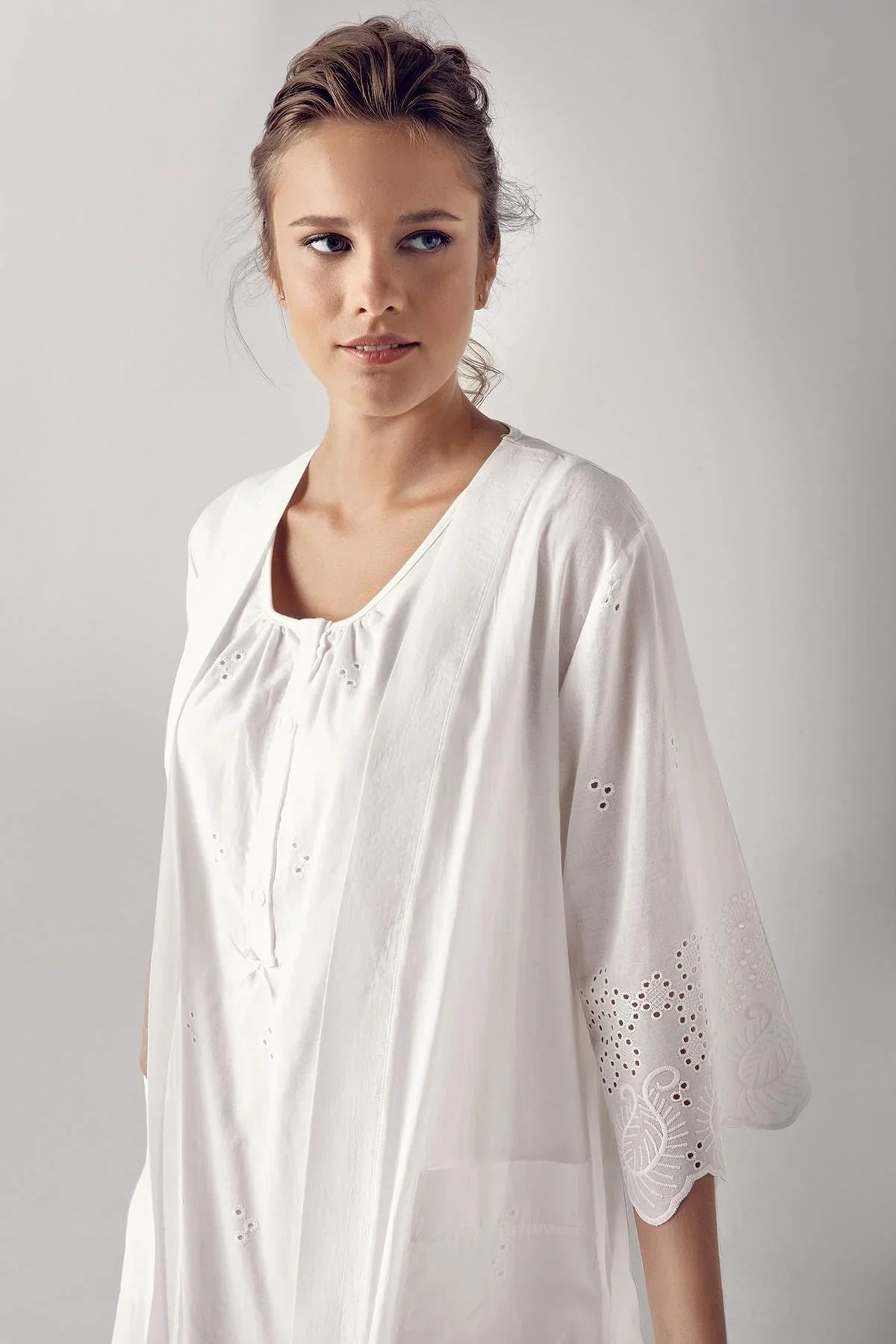 Dokuma Pamuklu Hamile Gecelik Sabahlık Takım 10402 - Artış Collection