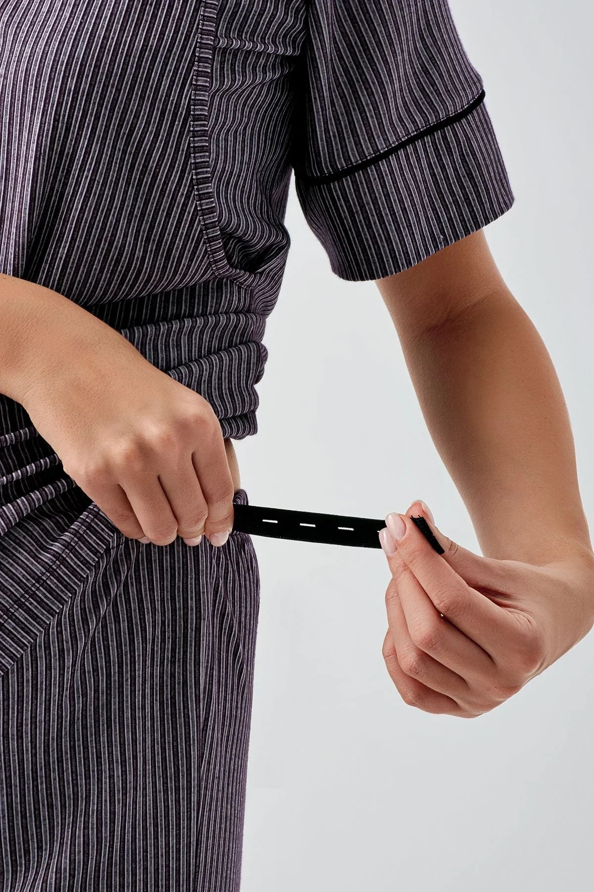 Düğmeli Kısa Kollu Esnek Viskoz Hamile Pijama Takımı 14209 - Artış Collection