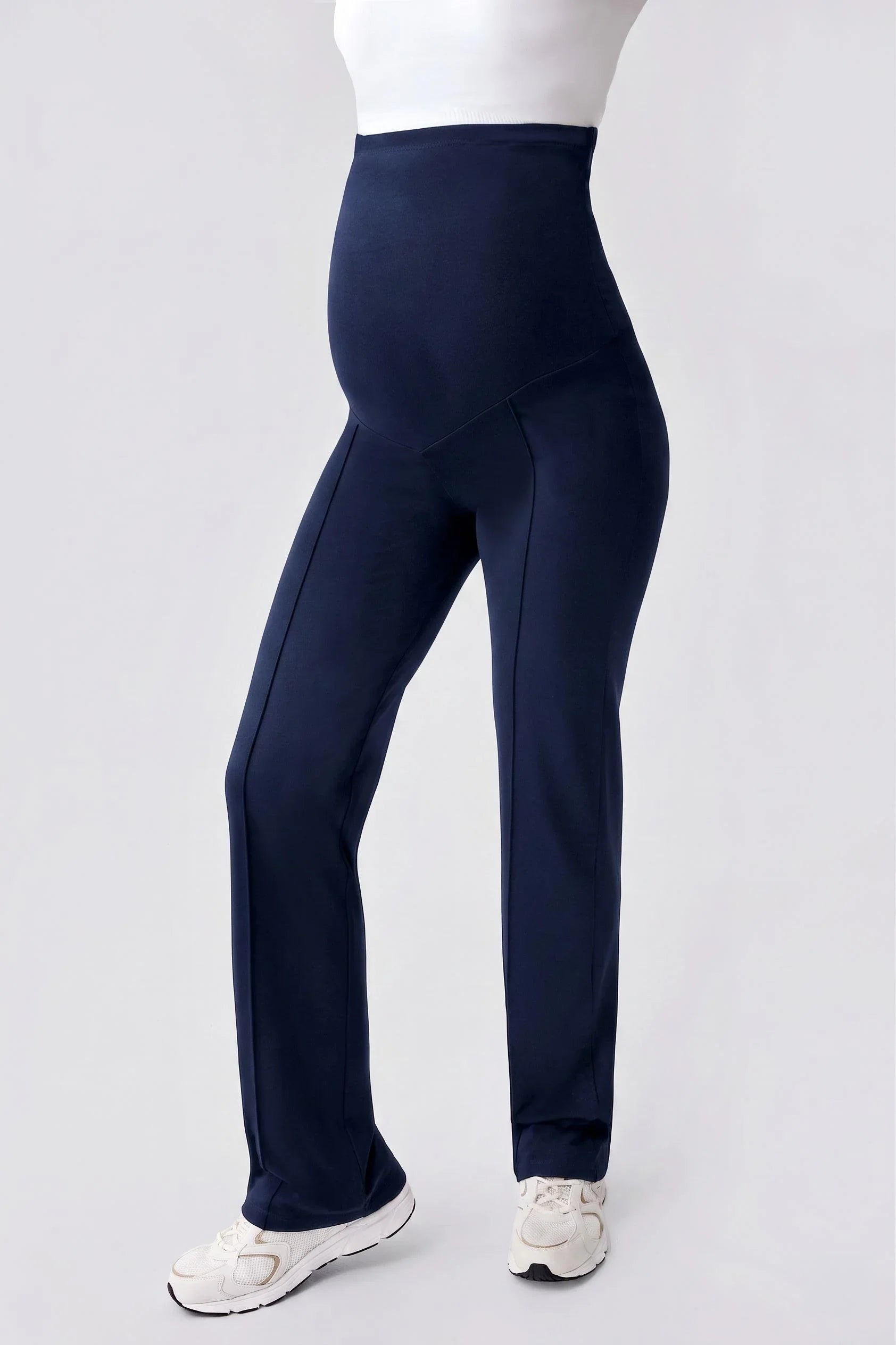 Straight Leg Adjustable Waist Jersey Soft Viscose Flexible Maternity Trousers VTP03