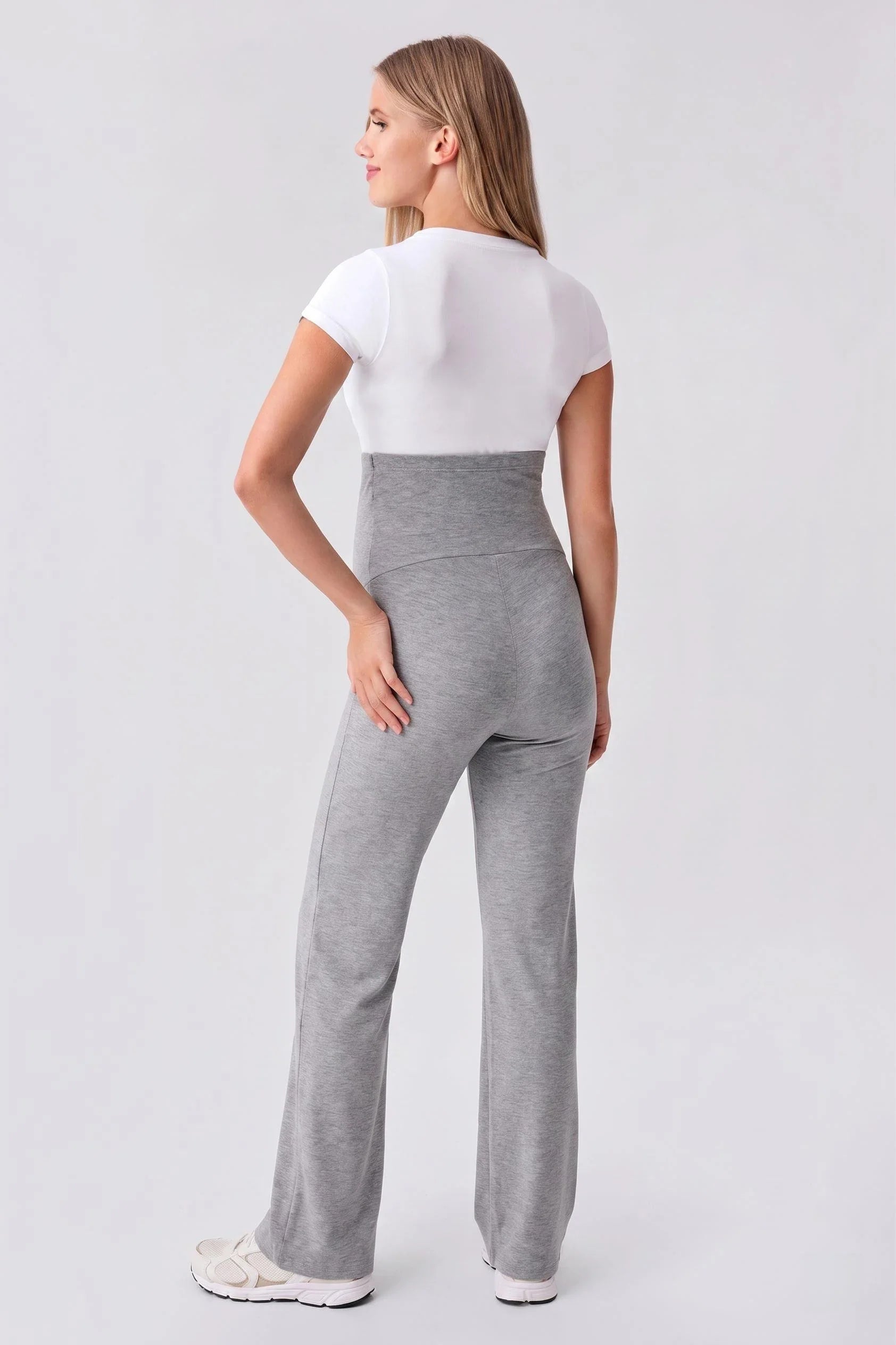 Straight Leg Adjustable Waist Jersey Soft Viscose Flexible Maternity Trousers VTP03