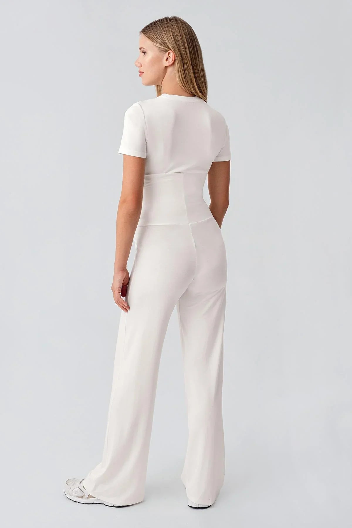 Düz Paça Katlanan Bel Esnek Viskoz Pantolon VTP01 - Artış Collection