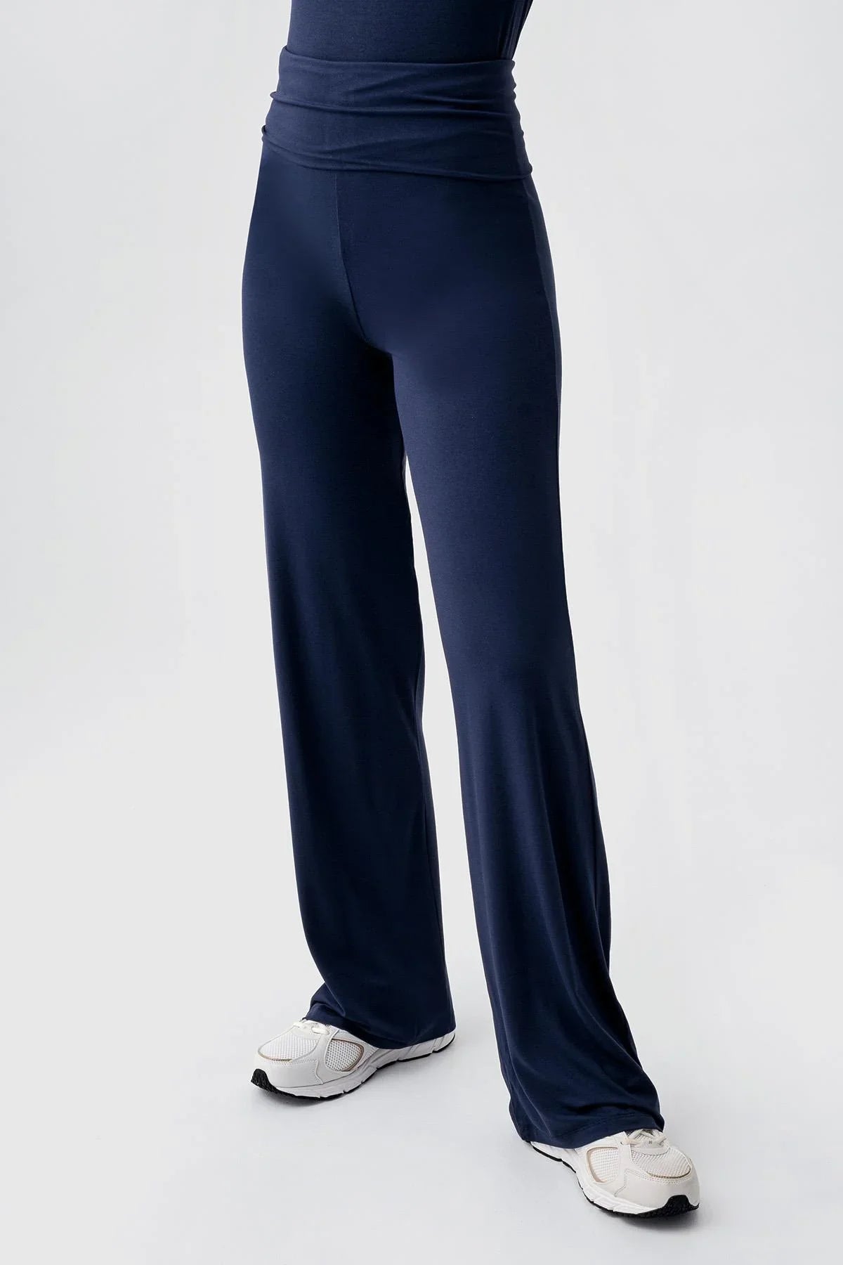 Düz Paça Katlanan Bel Esnek Viskoz Pantolon VTP01 - Artış Collection