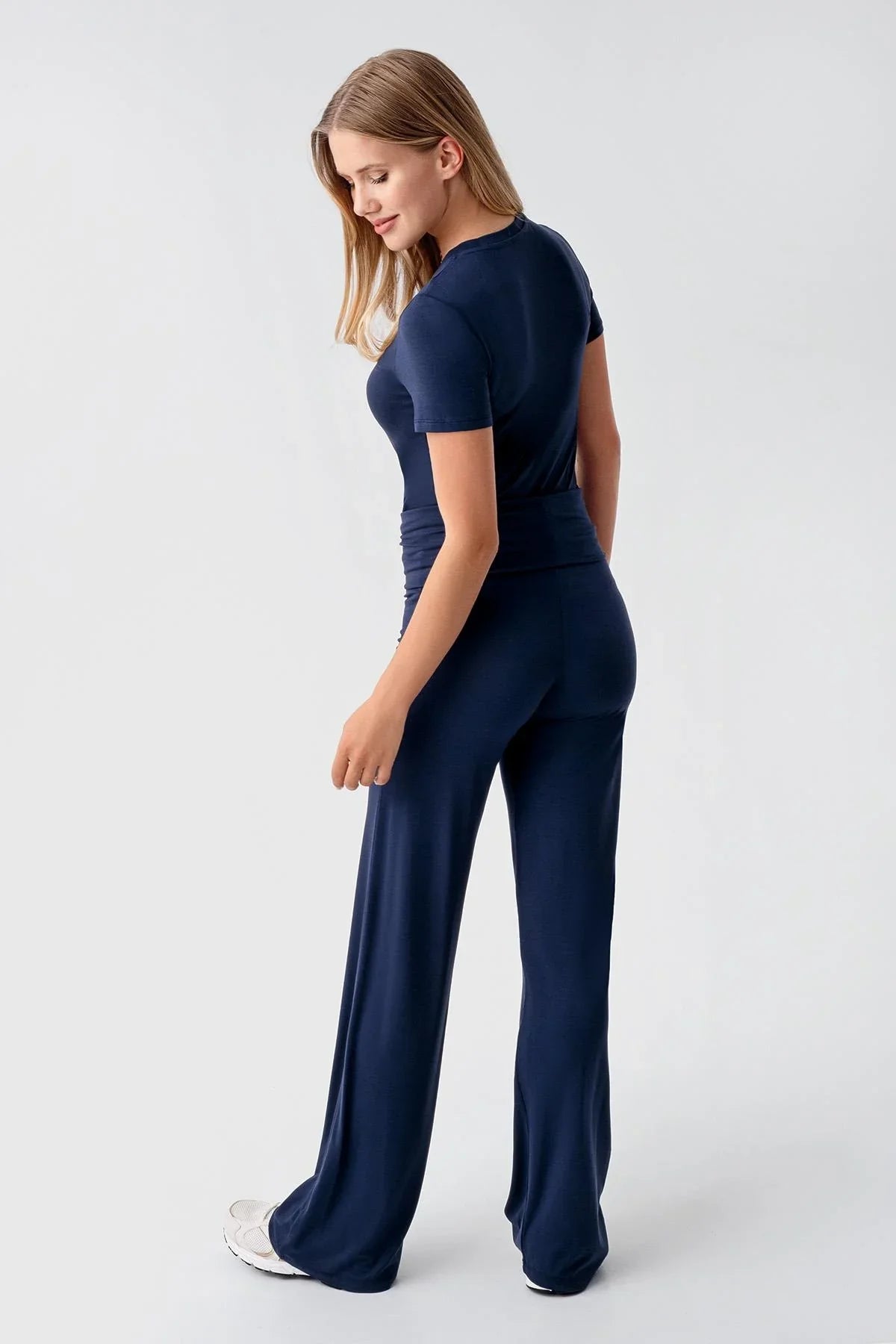 Düz Paça Katlanan Bel Esnek Viskoz Pantolon VTP01 - Artış Collection