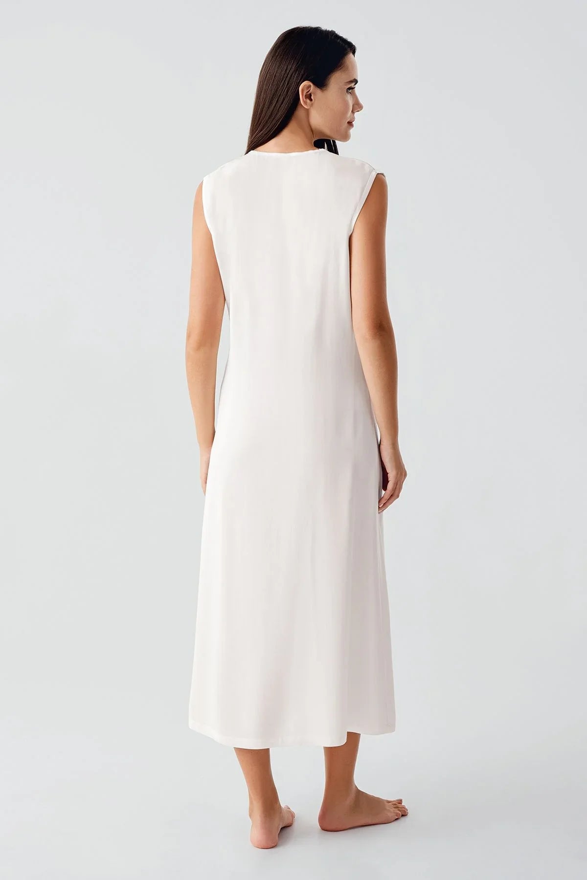 Elegant Dokuma Dantelli Viskoz Sabahlık Gecelik Takım BN01 - Artış Collection