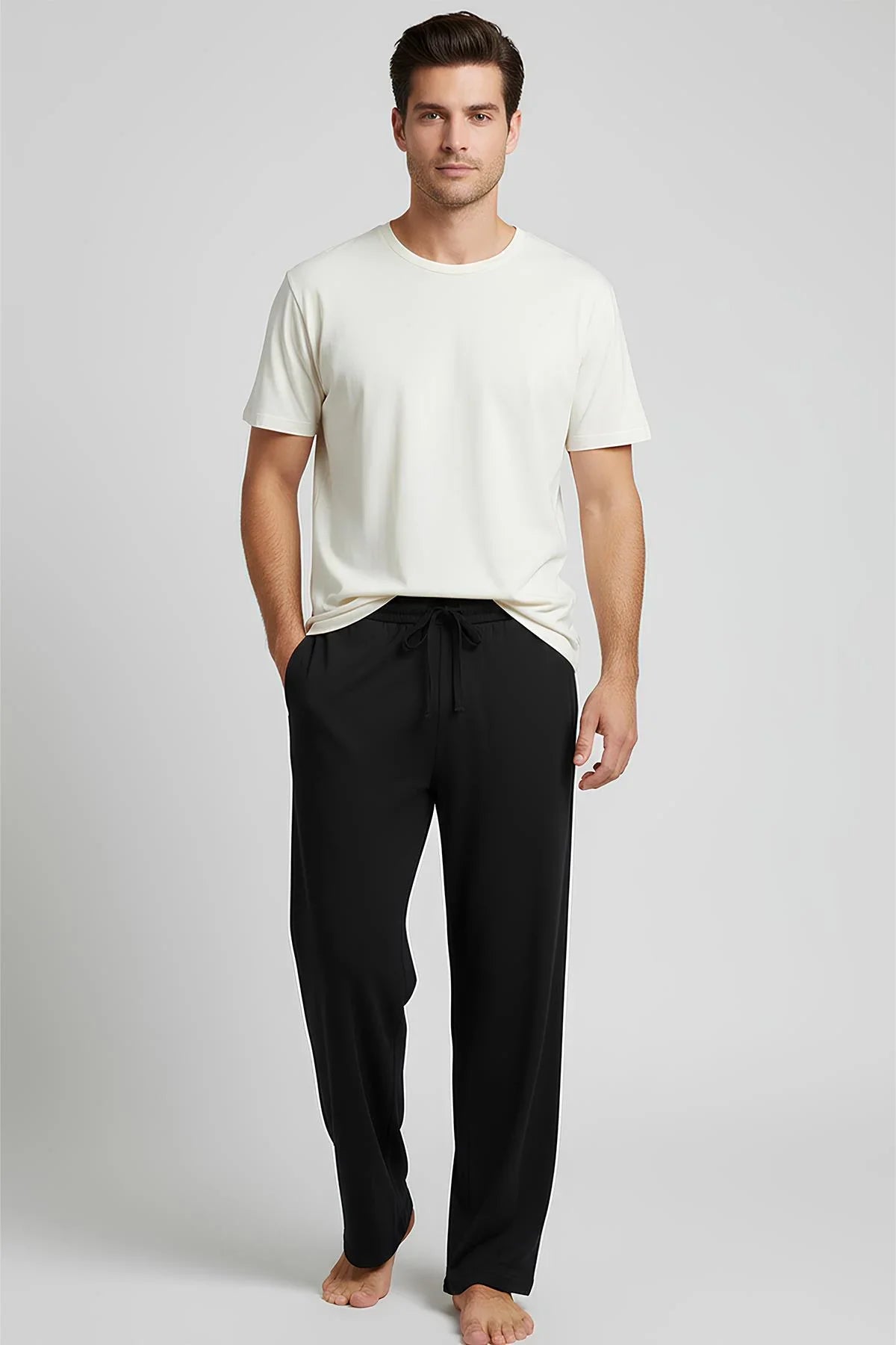 Erkek Kısa Kollu Basic Esnek Likralı Viskoz T-shirt MAN01