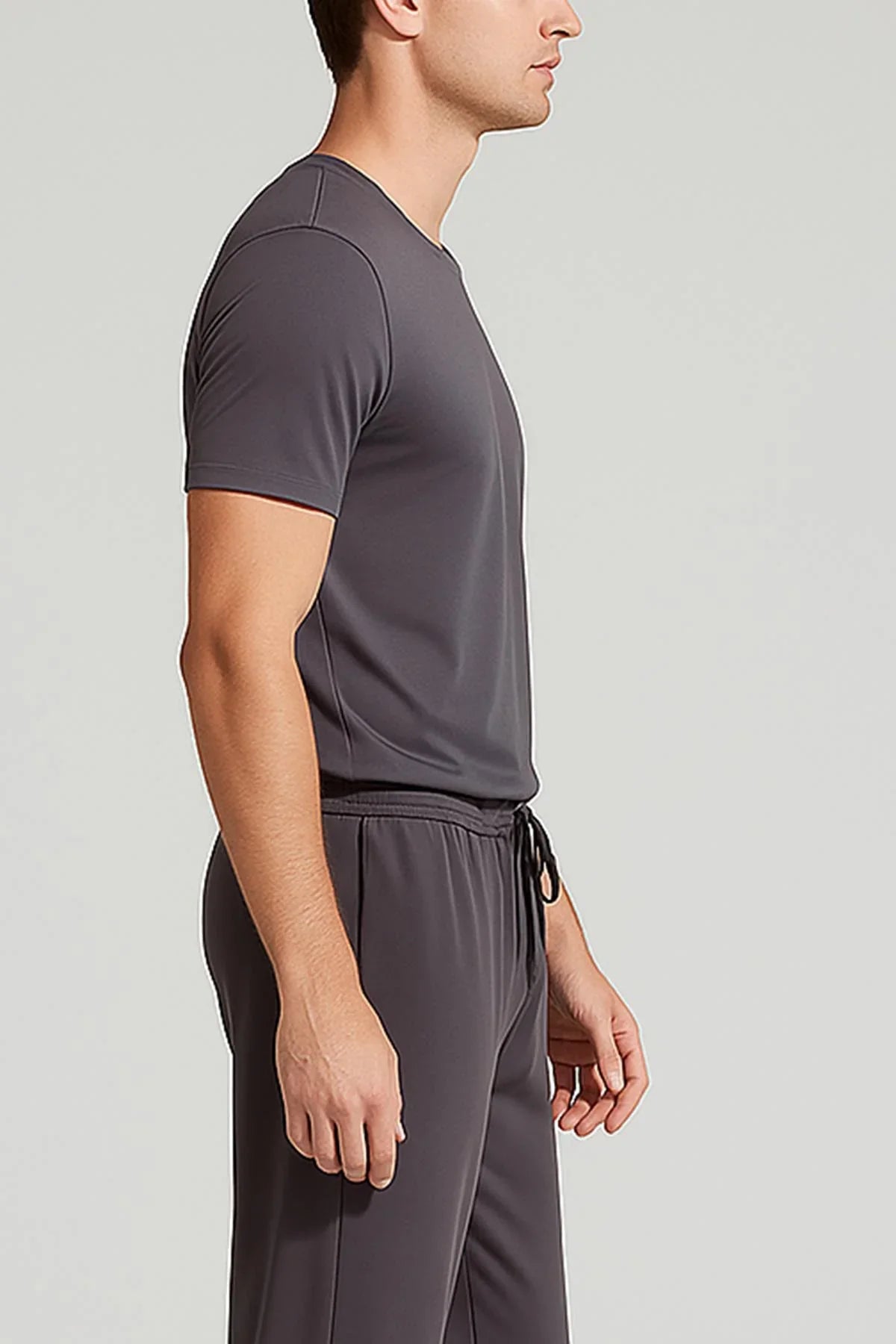 Erkek Kısa Kollu Basic Esnek Likralı Viskoz T-shirt MAN01