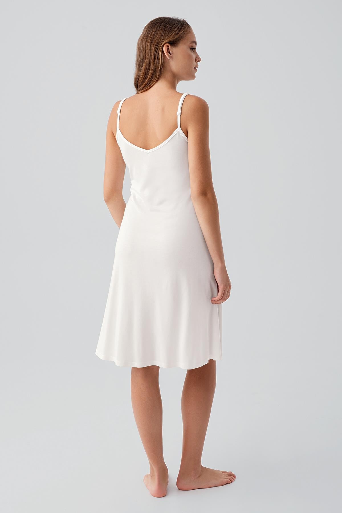 Askılı Emzirme Bölmeli Esnek Viskoz Hamile Sabahlık Gecelik Takım 19407