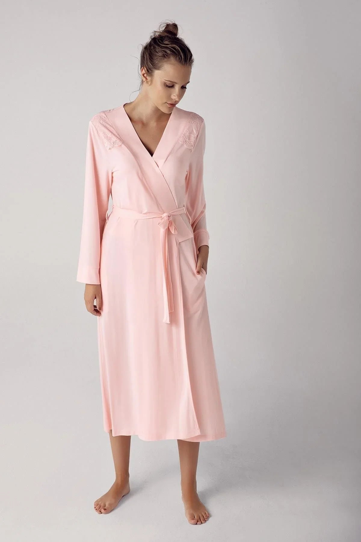 Kadın Dantelli Viskoz Sabahlık 13505