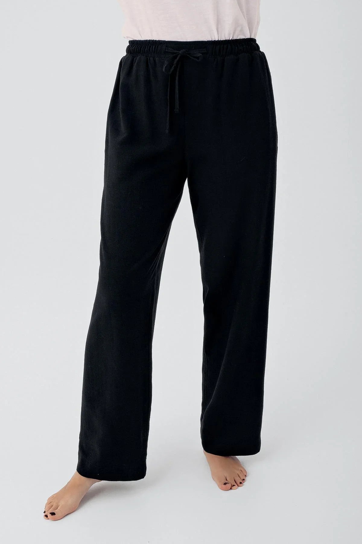 Kadın Keten Cepli Lastikli Boru Paça Pantolon K200 - Artış Collection