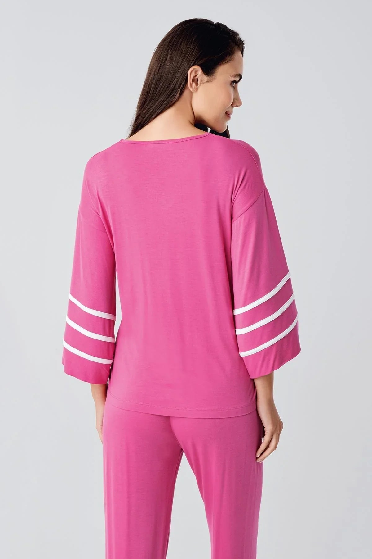 Kadın Kısa Kollu Esnek Viskoz Pijama Takım 22111 - Artış Collection