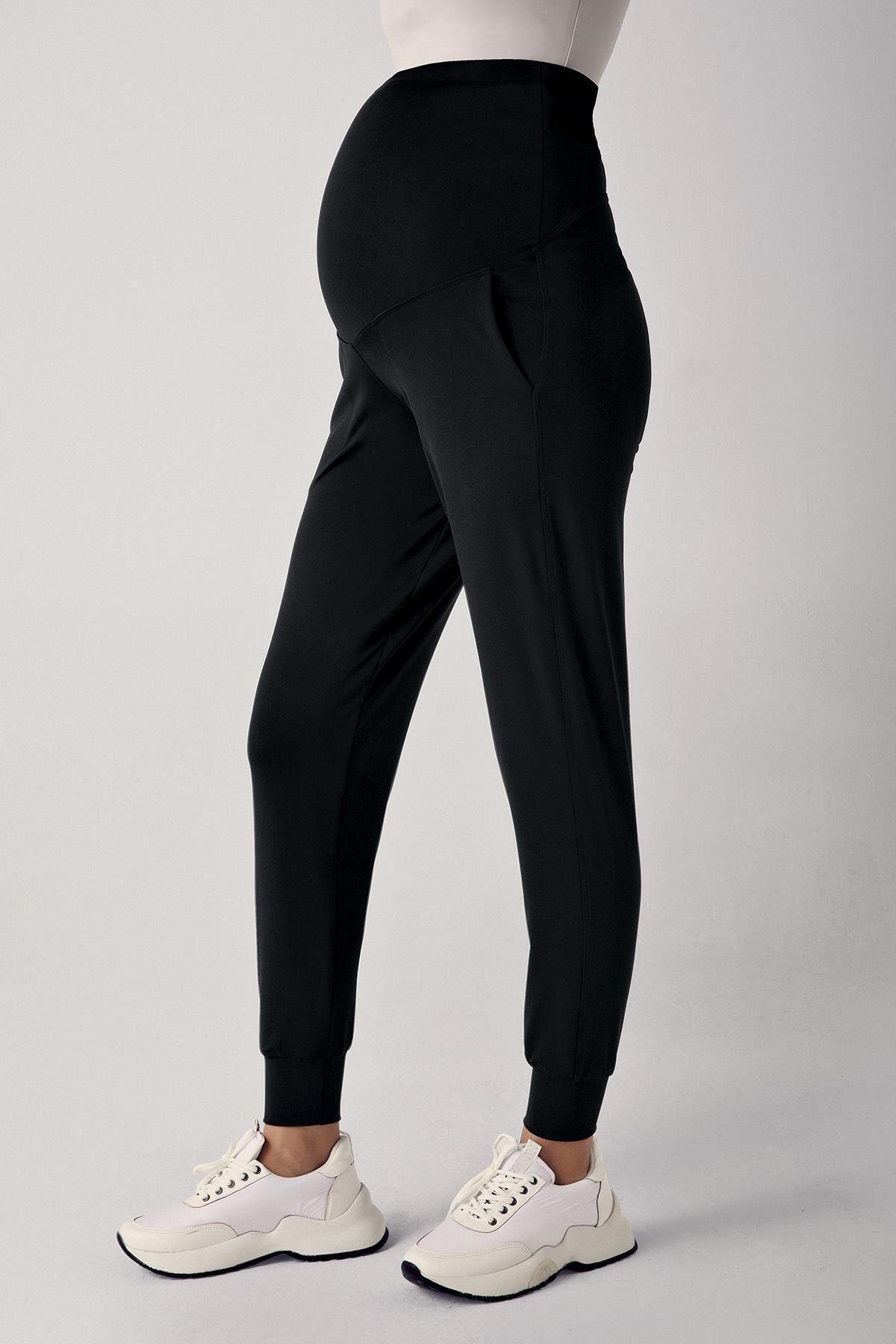 Women's High Waist Pocketed Maternity Jogger Sweatpants E02