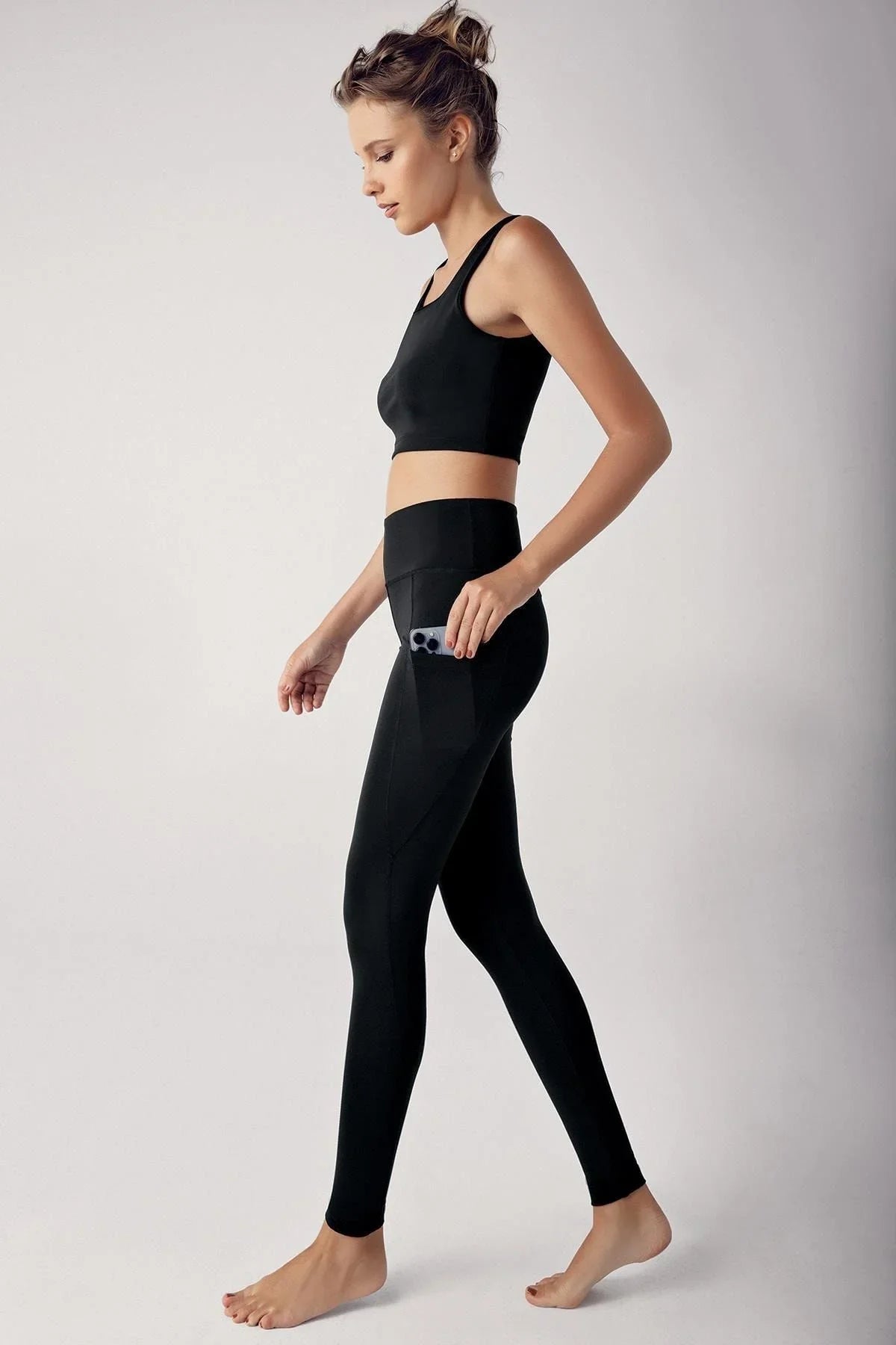 Kadın Yüksek Bel Cepli Spor Tayt T09