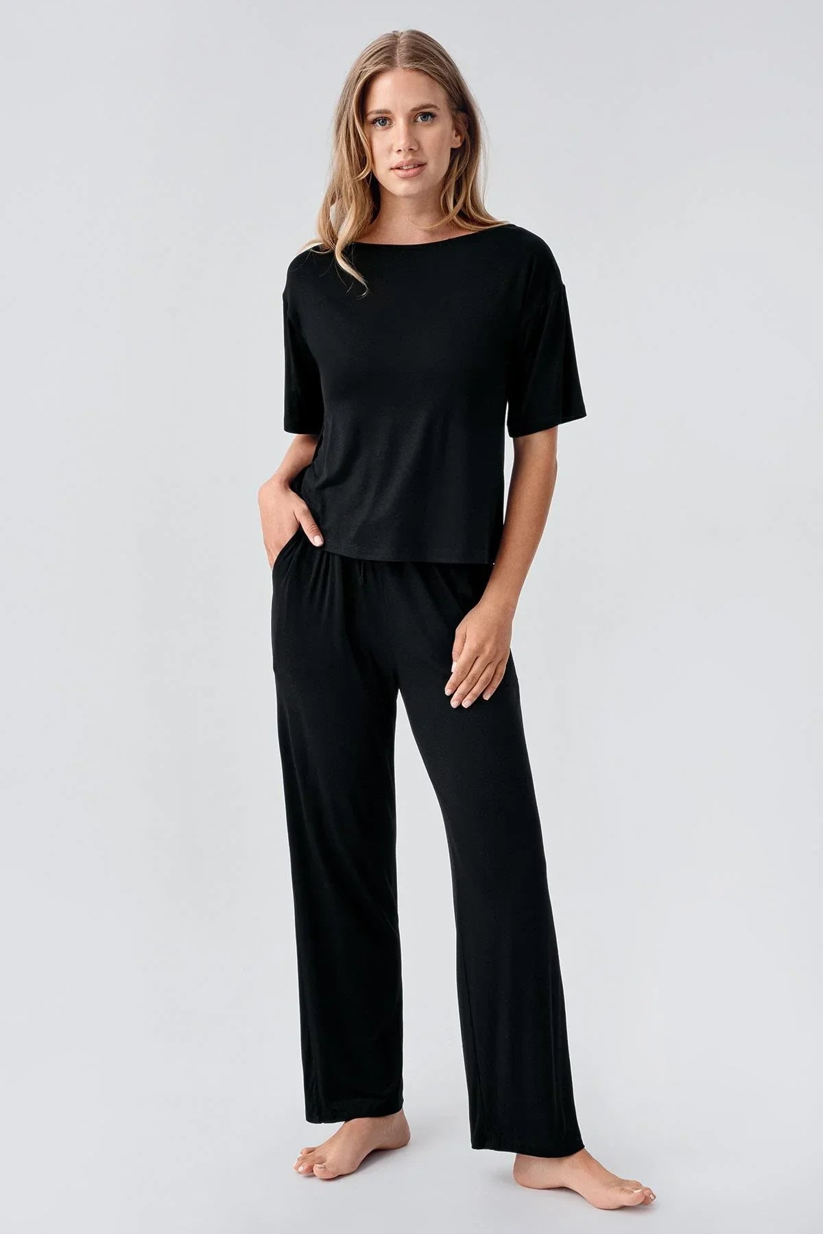 Kısa Kollu Esnek Viskoz Pijama Takım 18215 - Artış Collection