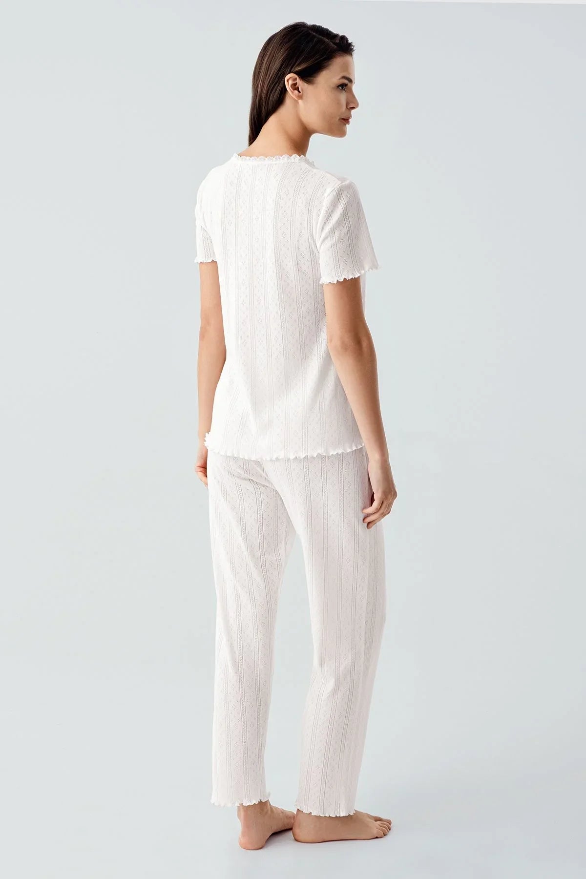 Short Sleeve Flexible Cotton Pajama Set 17209