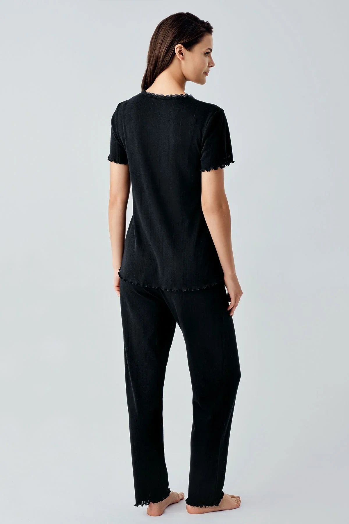 Short Sleeve Flexible Cotton Pajama Set 17209