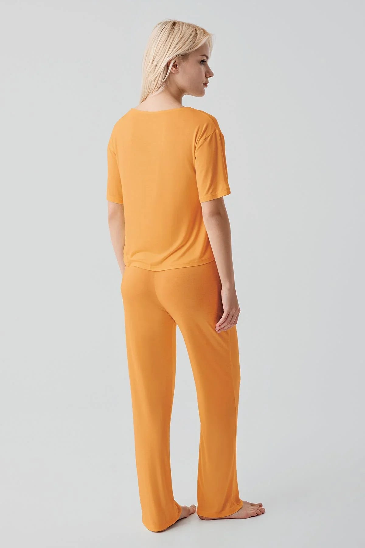 Kısa Kollu Basic Esnek Likralı Viskoz Soft Pijama Takım 18215