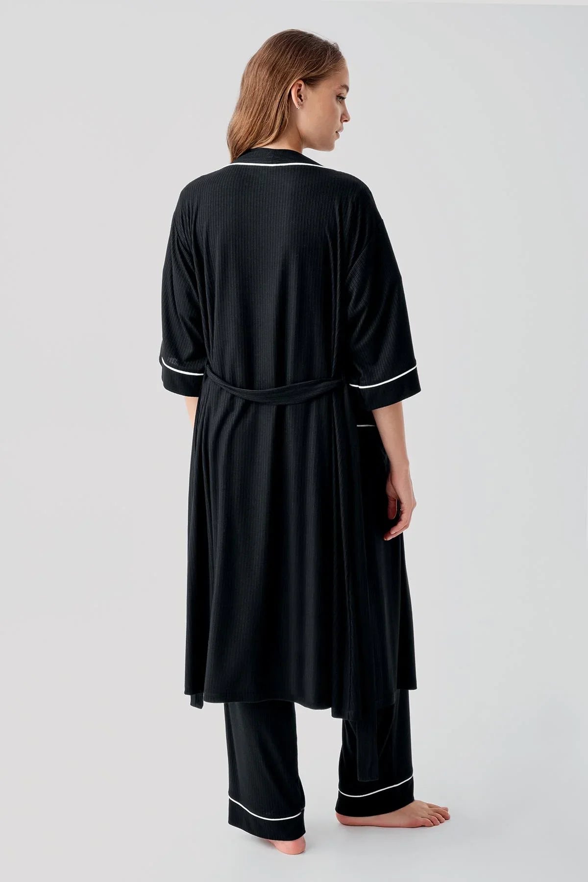 Short Sleeve Flexible Viscose Maternity Pajama Set 16302