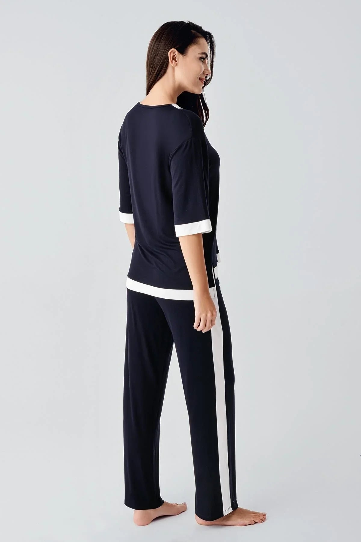 Kısa Kollu Esnek Viskoz Pijama Takım 17213 - Artış Collection
