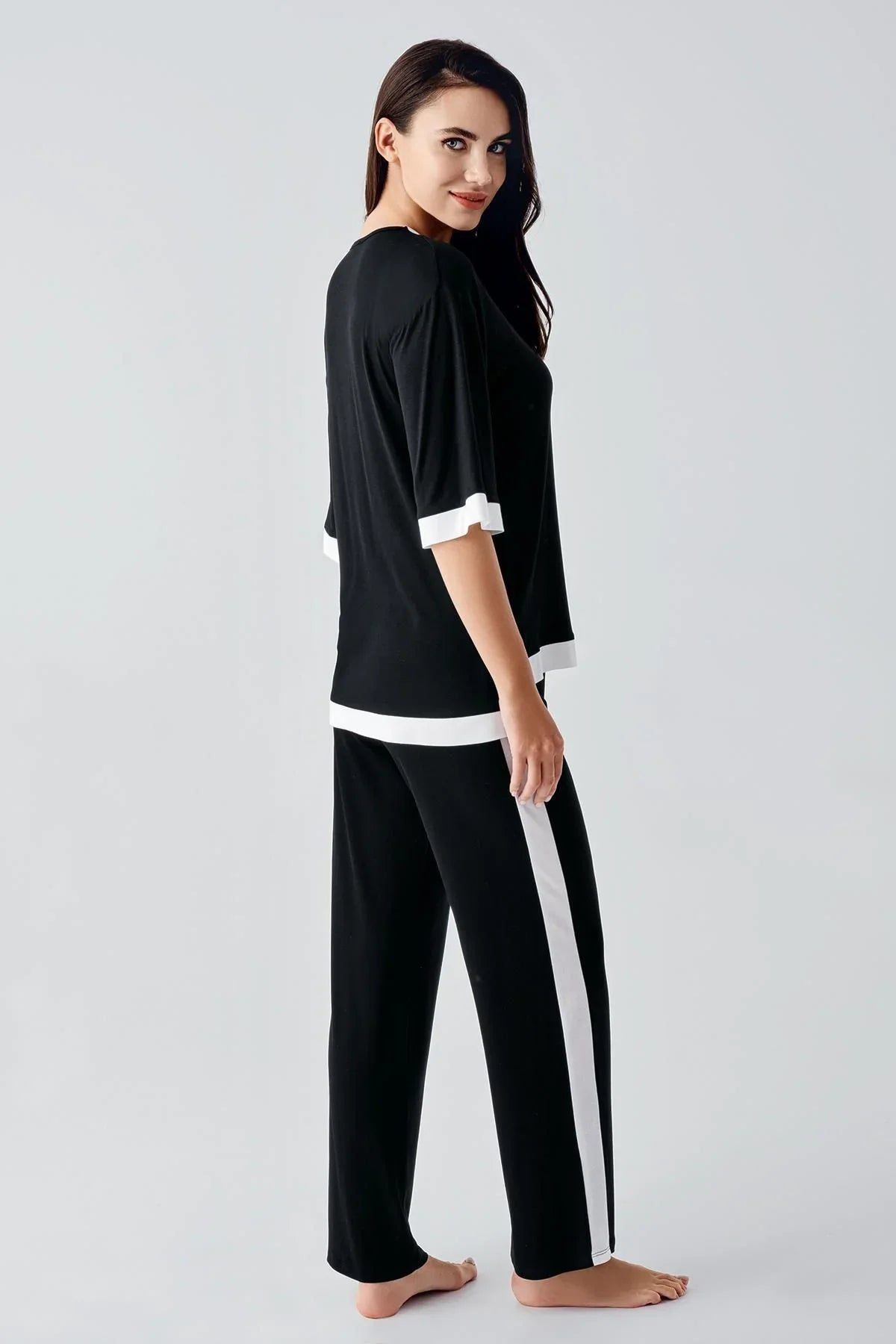 Kısa Kollu Esnek Viskoz Pijama Takım 17213 - Artış Collection