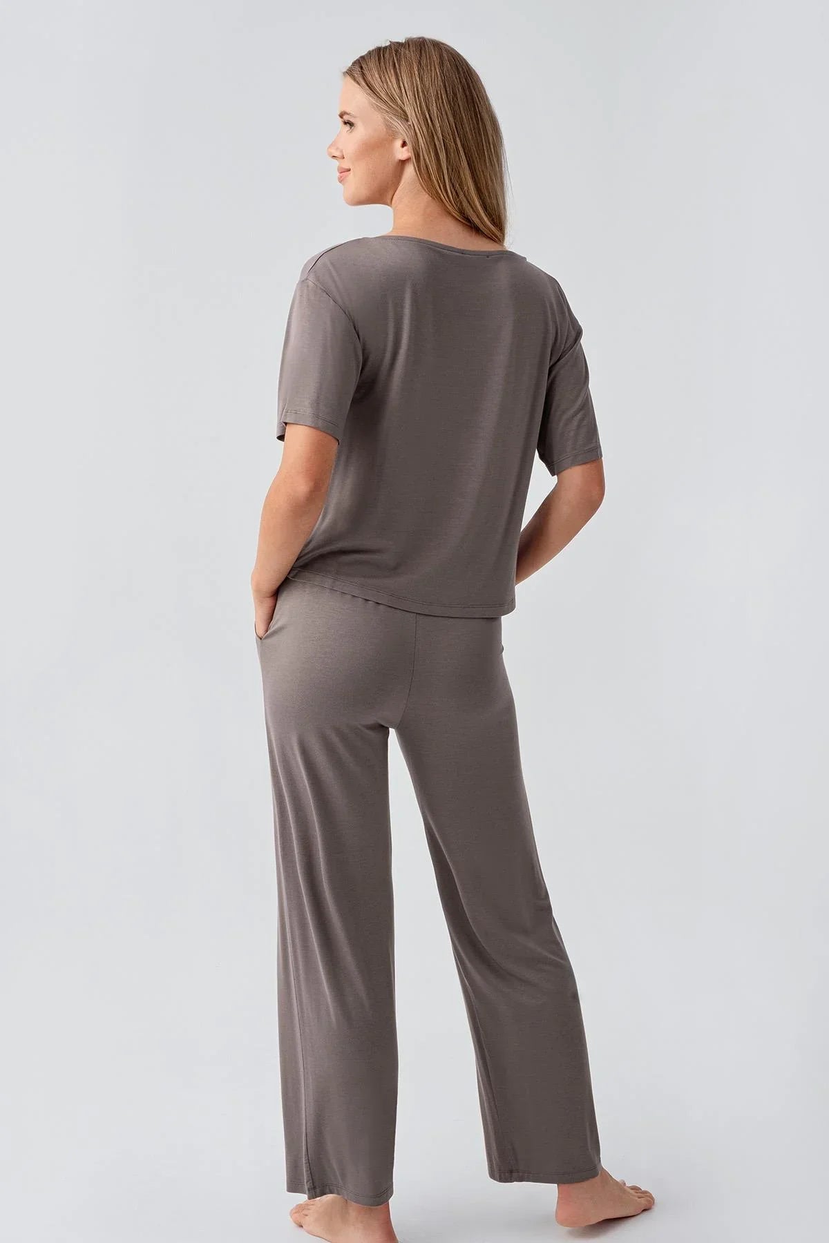 Kısa Kollu Esnek Viskoz Pijama Takım 18215 - Artış Collection