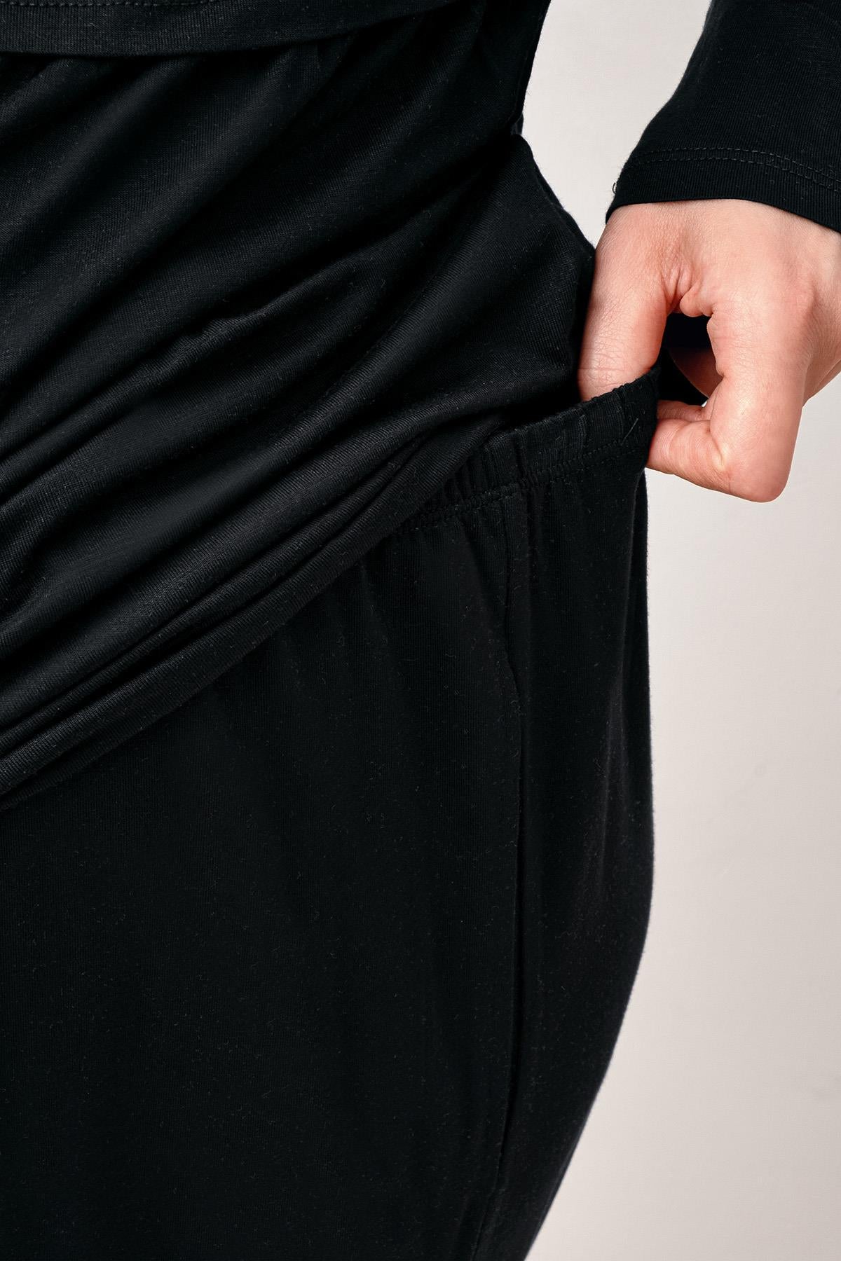 Uzun Kollu Esnek Likralı Viskoz Hamile Pijama Takım 20212