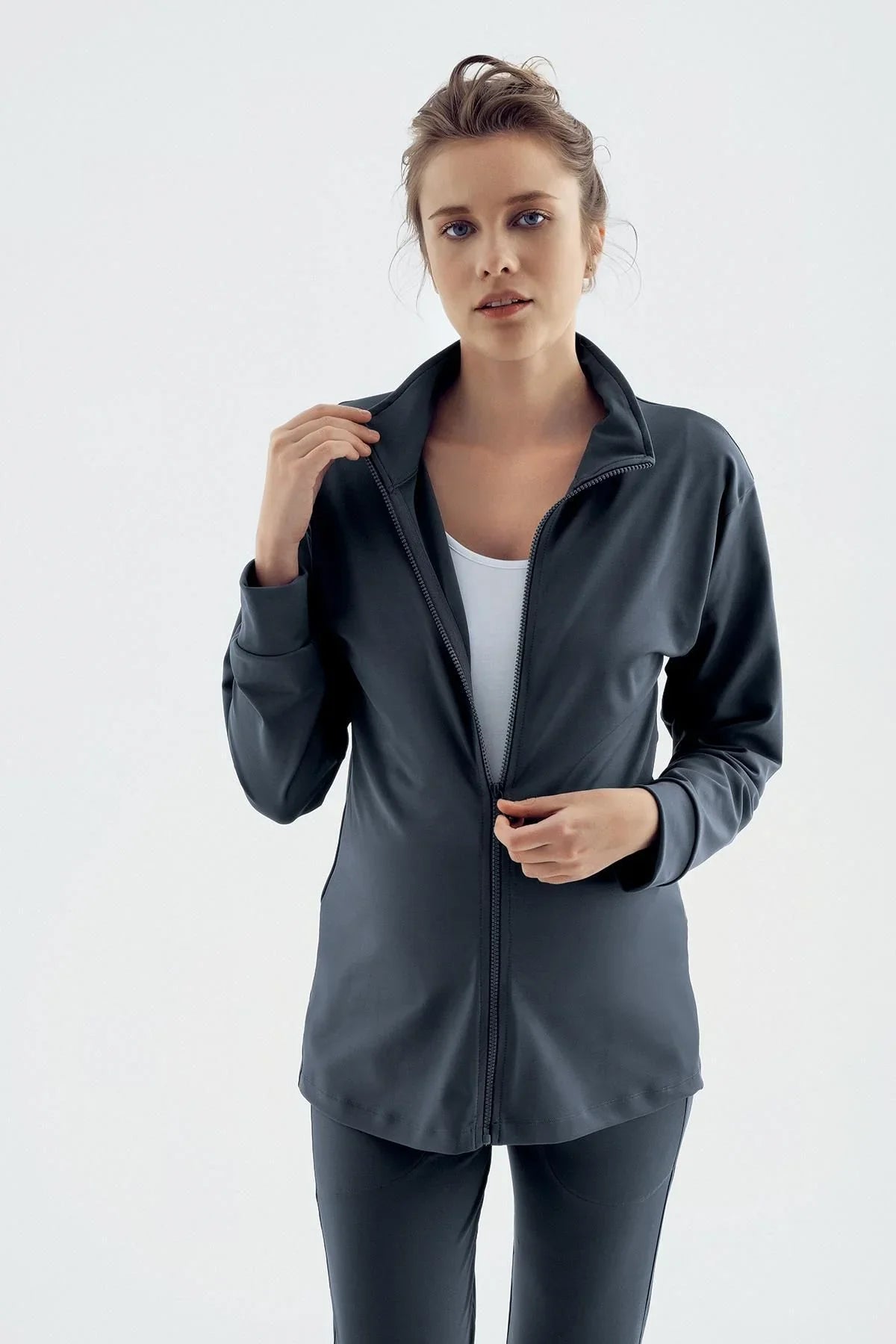 Long Sleeve Zippered Jogger Flexible Maternity Tracksuit ET02