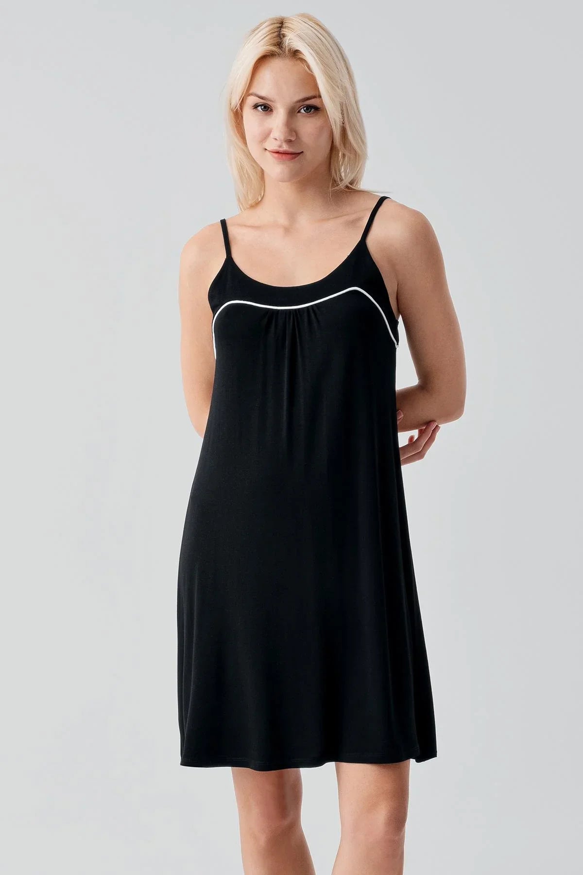 Sleeveless Bias-Cut Short Lycra Flexible Viscose Robe Nightgown Set 19415