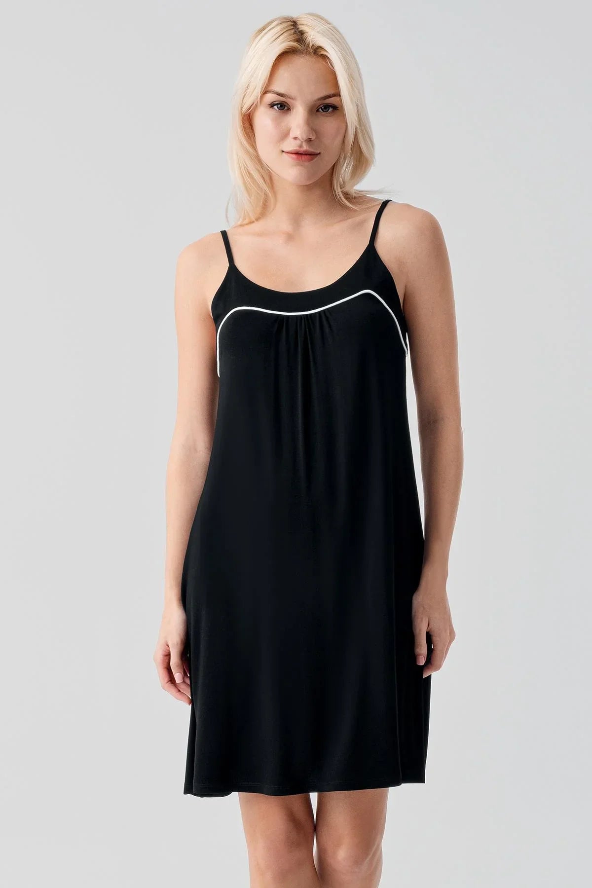 Sleeveless Bias-Cut Short Lycra Flexible Viscose Robe Nightgown Set 19415