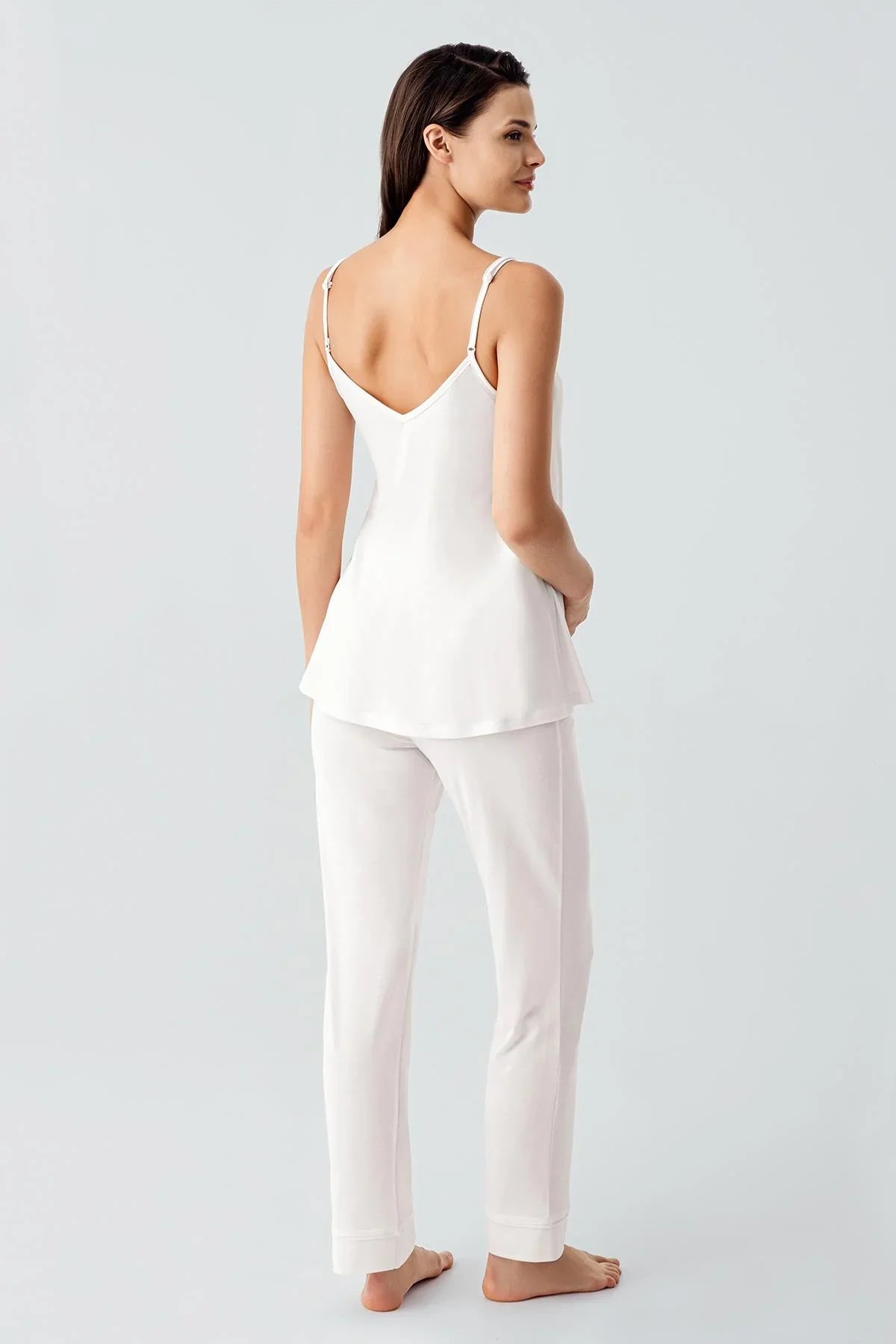 Askılı Esnek Viskoz Hamile Sabahlık Pijama Takım 17301