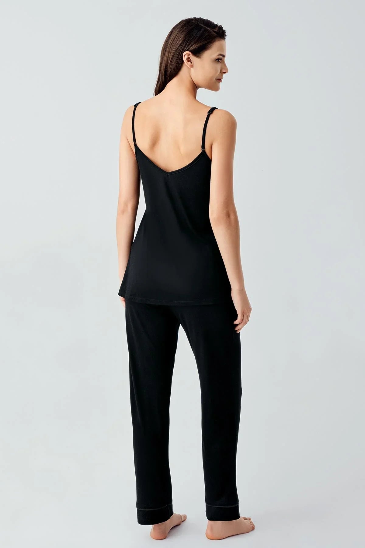 Askılı Esnek Viskoz Hamile Sabahlık Pijama Takım 17301