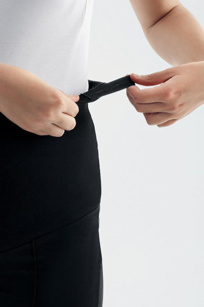 Ayarlanabilir Yüksek Bel Esnek Çelik Örme Hamile Pantolonu CLK03 - Artış Collection