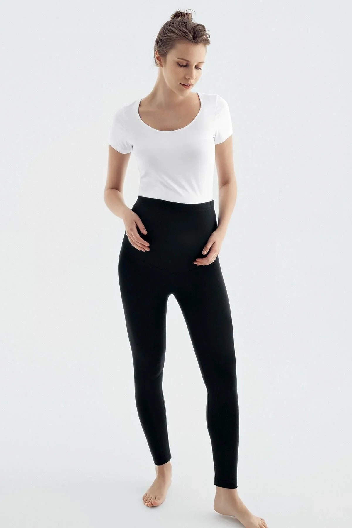 Ayarlanabilir Yüksek Bel Esnek Çelik Örme Hamile Tayt CLK02