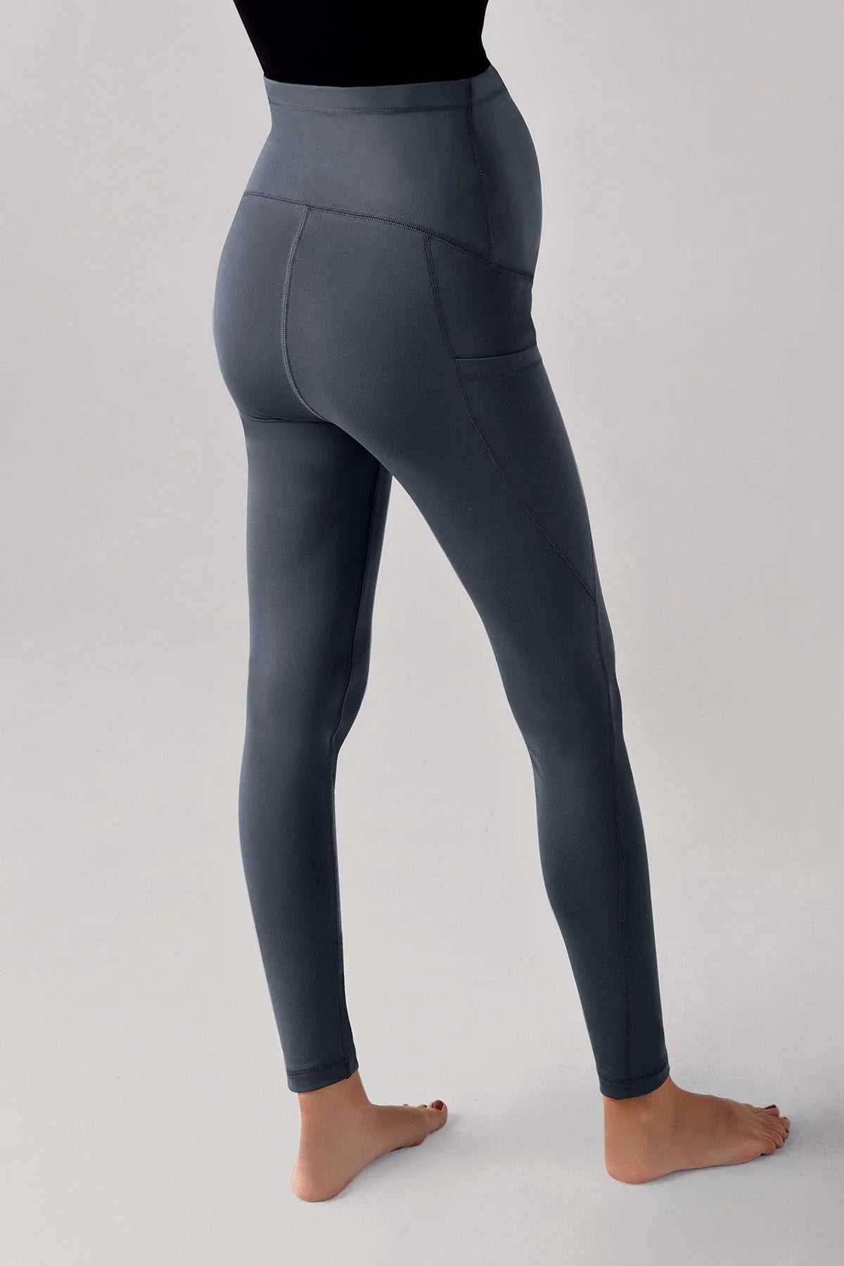 Adjustable High Waist Flexible Gathering Double Pocket Sports Maternity Tights T06