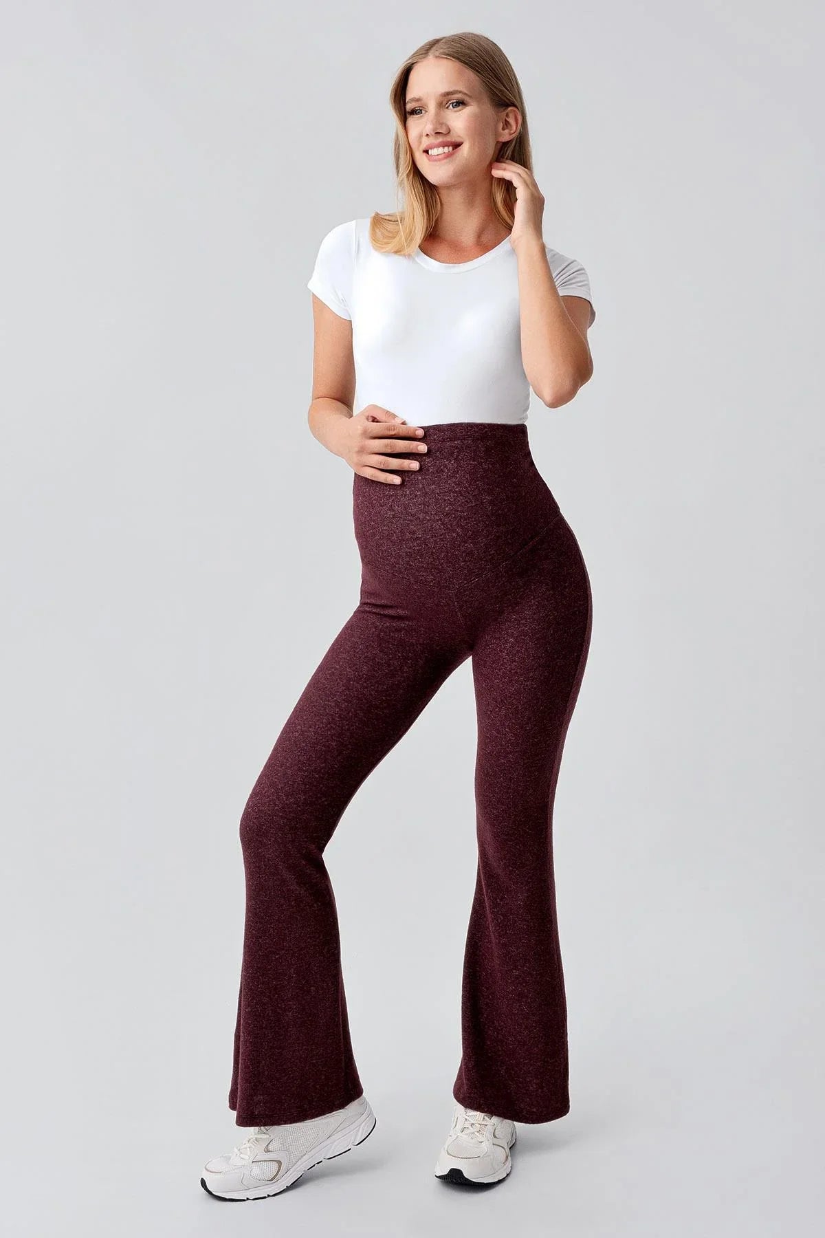 Ayarlanabilir Yüksek Bel Esnek Yumuşak Dokulu Viskoz Karışımlı Hamile Pantolonu HP02 - Artış Collection