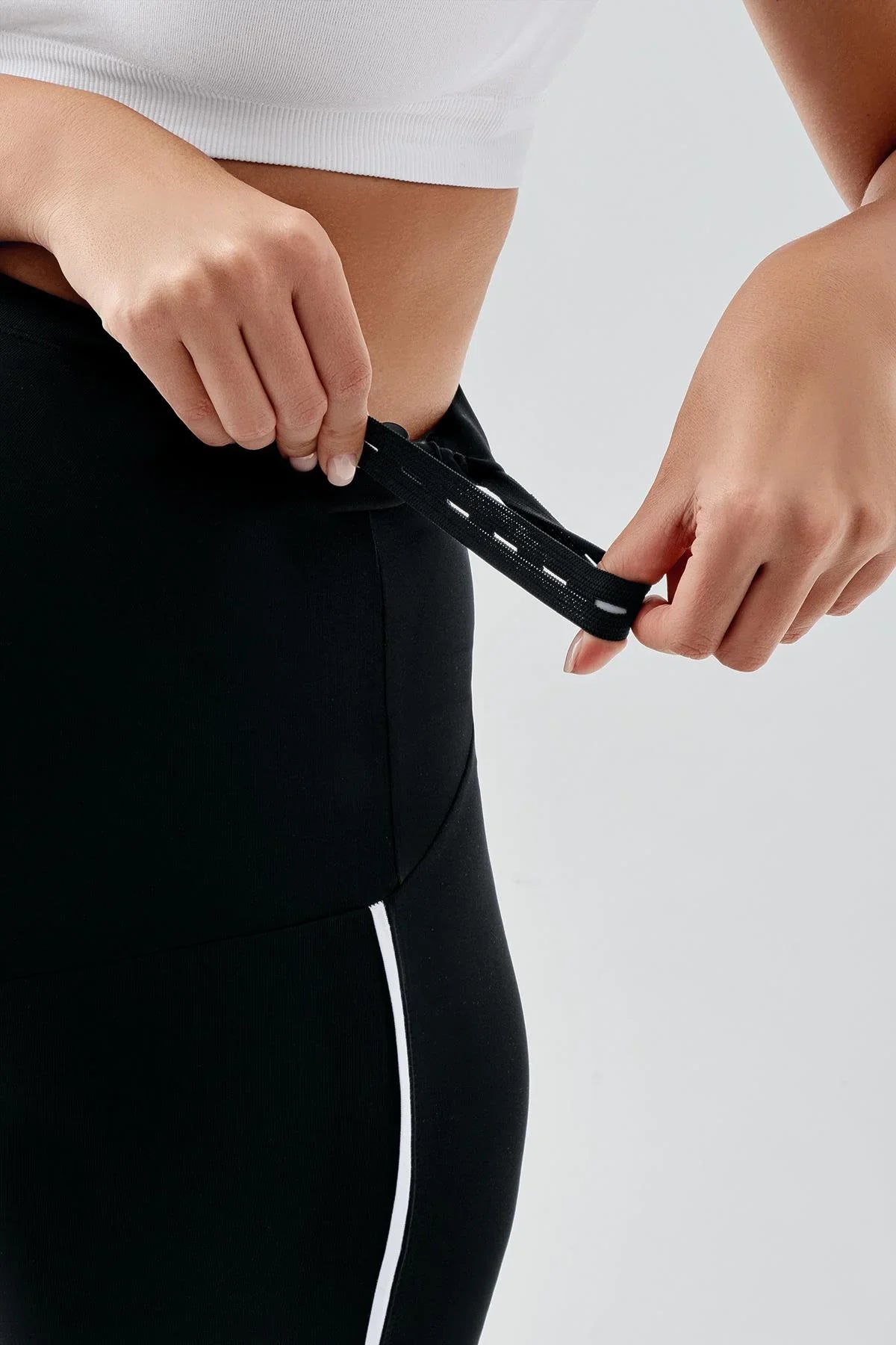 Biased Above Knee Biker Flexible Adjustable Waist Maternity Leggings T27