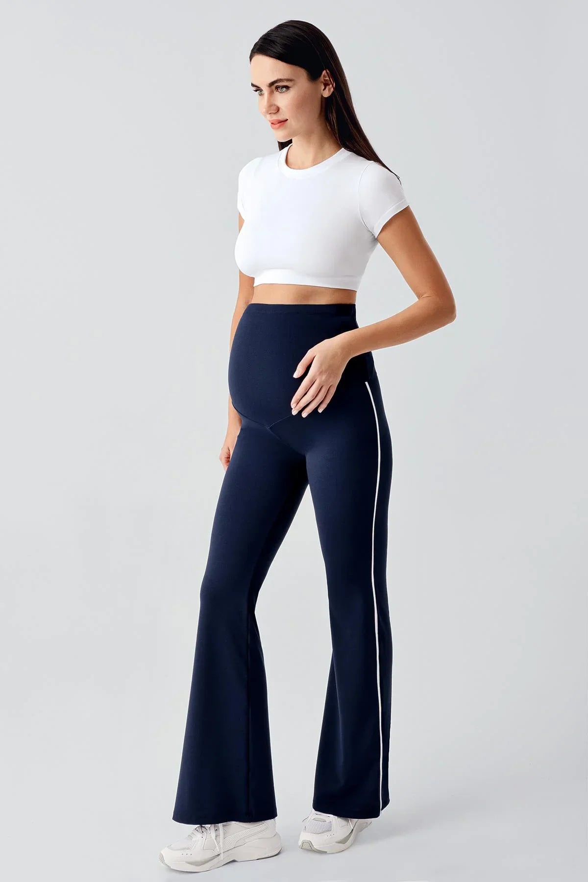 Biyeli İspanyol Paça Yüksek Bel Esnek Toparlayıcı Hamile Tayt T25