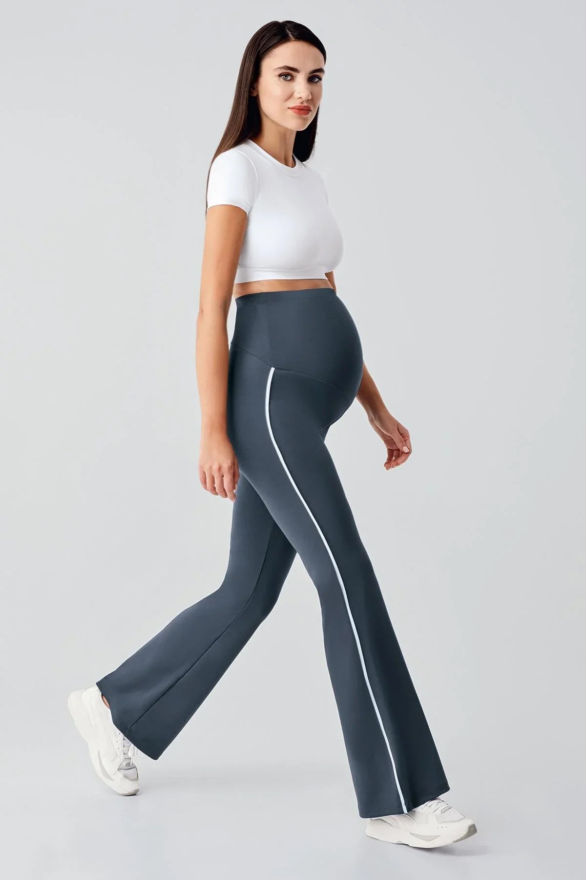 Biyeli İspanyol Paça Yüksek Bel Esnek Toparlayıcı Hamile Tayt T25