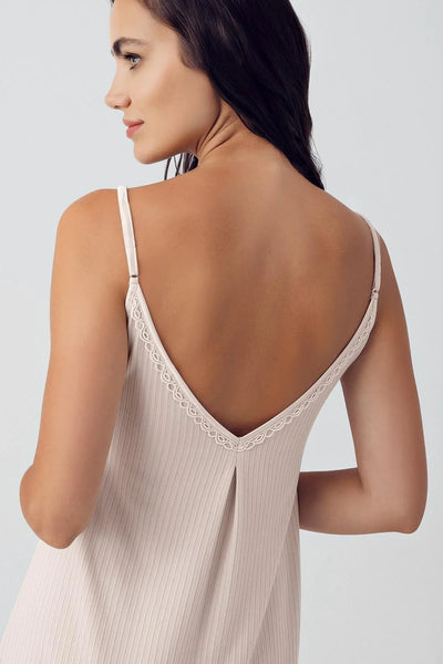 Lace Strappy Short Flexible Viscose Nightgown 15106