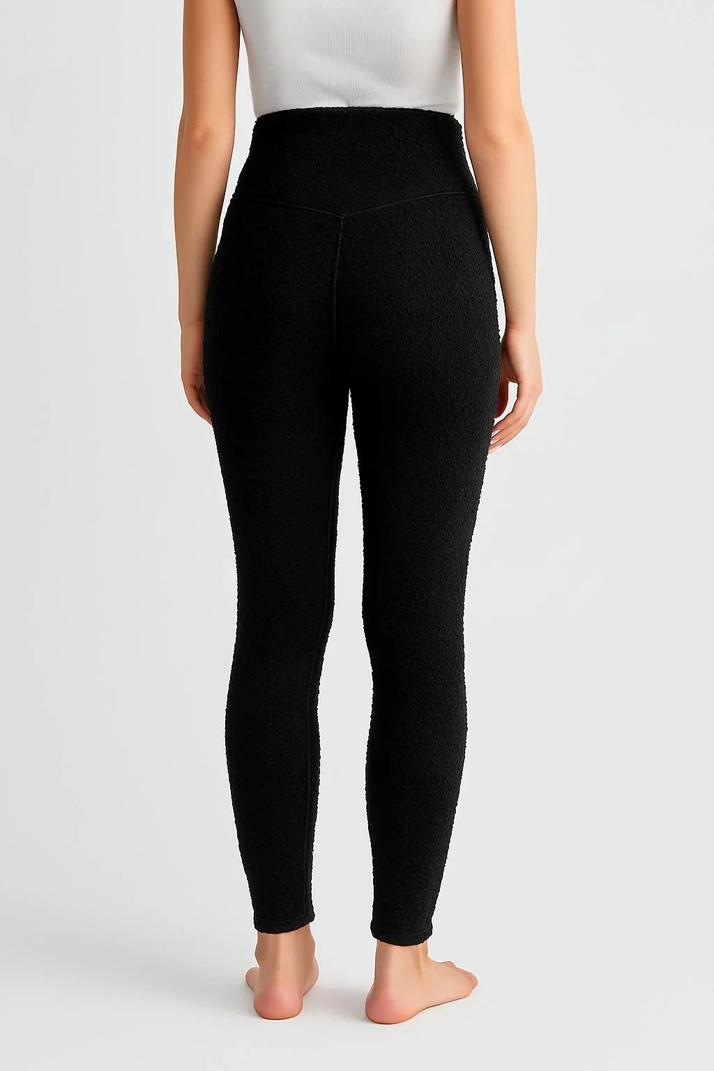 Dışı Peluşlu Extra Kalın Esnek Beli Ayarlanabilir Kışlık Termal Hamile Tayt T26