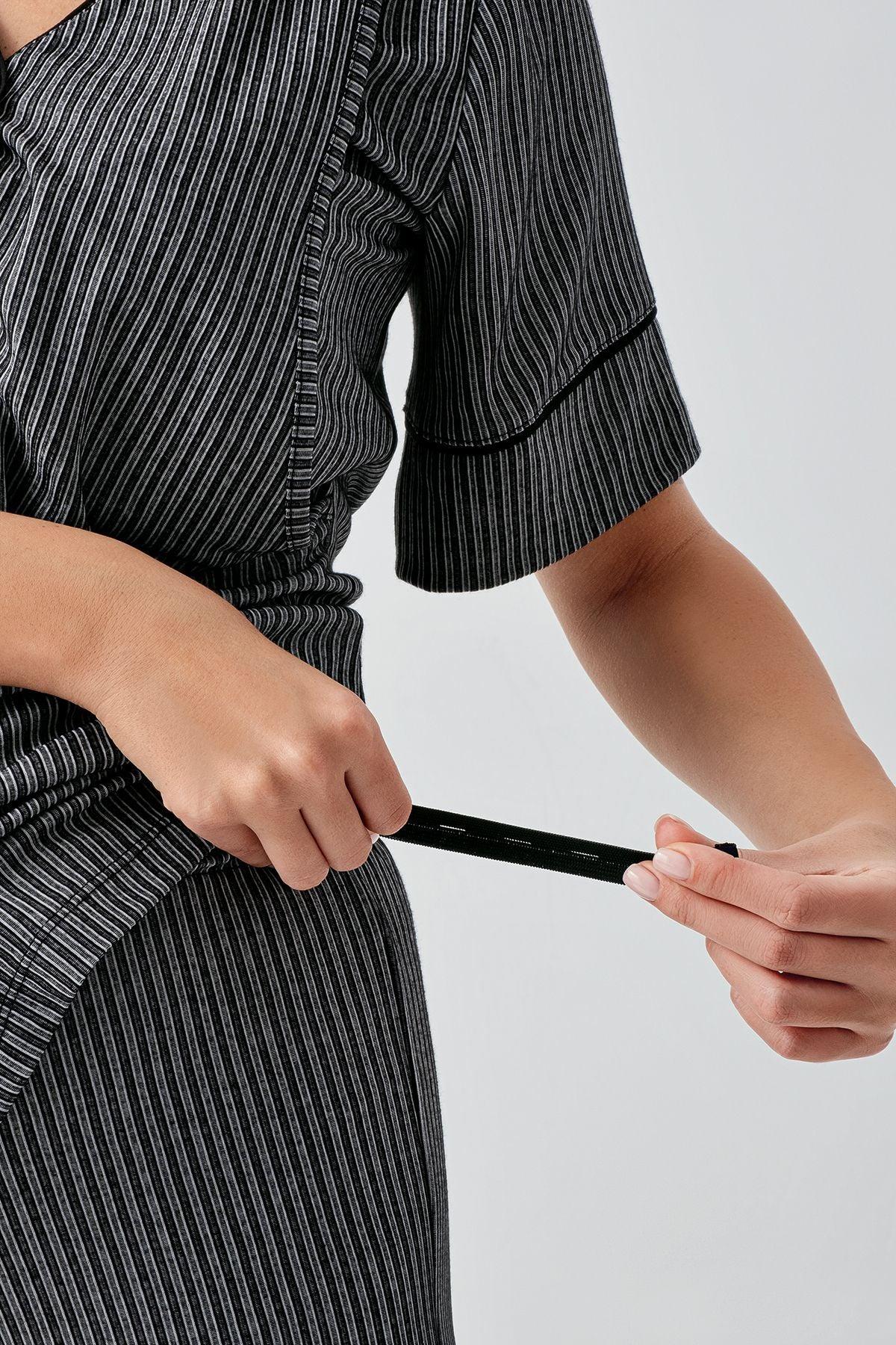 Düğmeli Kısa Kollu Esnek Viskoz Hamile Pijama Takımı 14209