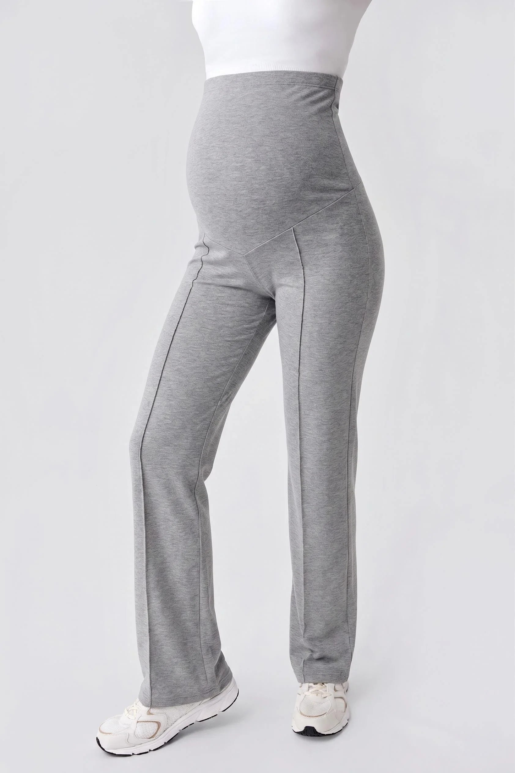 Straight Leg Adjustable Waist Jersey Soft Viscose Flexible Maternity Trousers VTP03